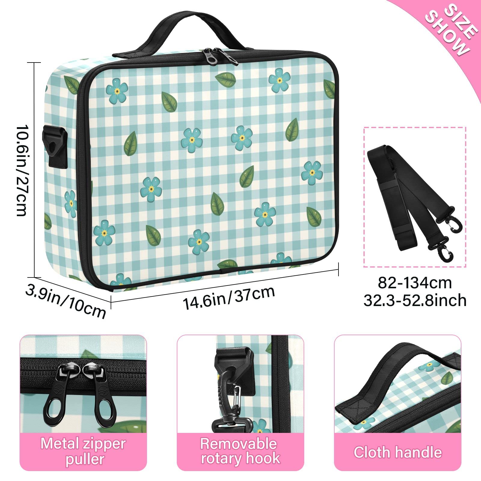 Red Rose Makeup Bag for Women - Travel Vanity Organizer for Cosmetics & Toiletry