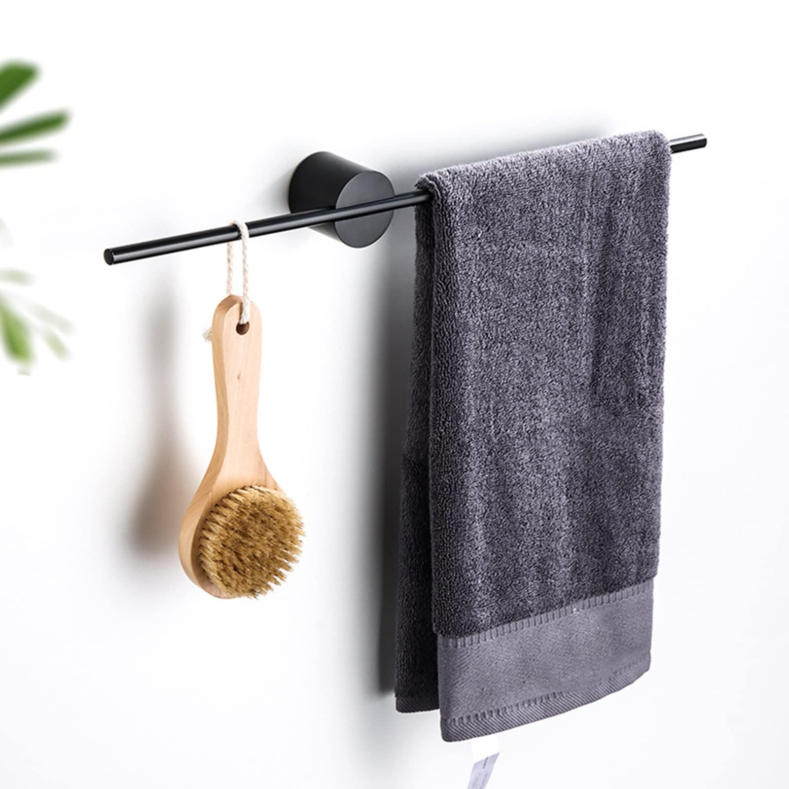 Luxury Brushed Gold Adjustable Single Towel Bar - Nordic Minimalist Bathroom Towel Rack - Wall Mounted (Black Seat & Gold Pole, 60cm) - Perfect for Modern Bathrooms, Guest Rooms & Spa Retreats