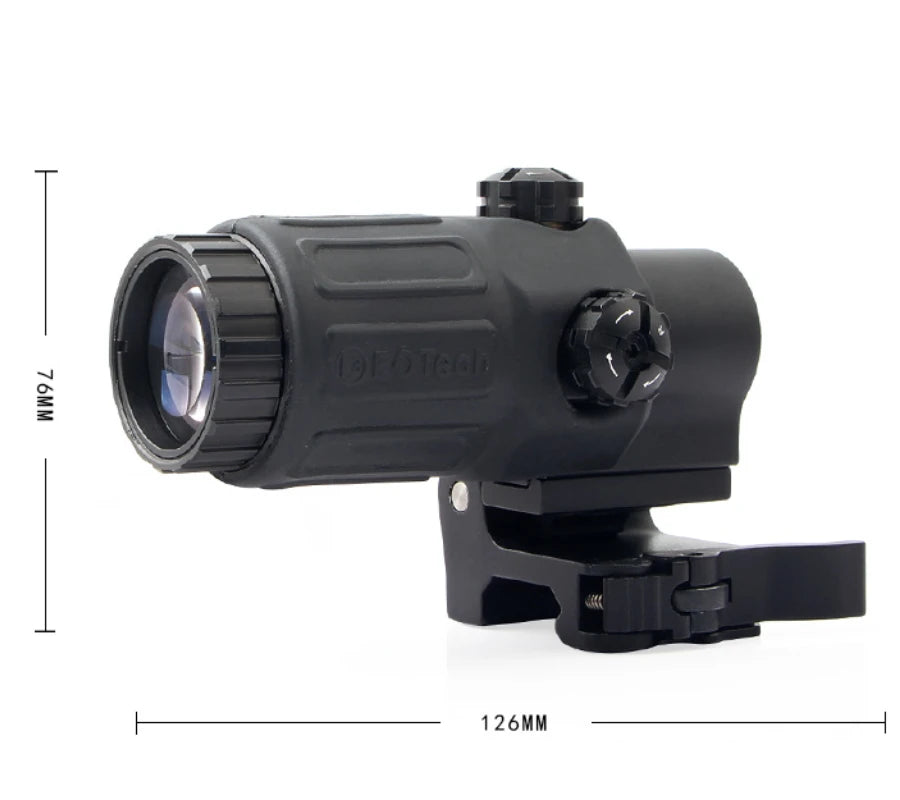 Tactical G33 G43 3X Magnifier Sight Scope & G45 5X Magnifier - Flip to Side Mount for 558 556 553 Holographic Reflex Red Dot Sights - Perfect for Hunting, Shooting Range & Tactical Training