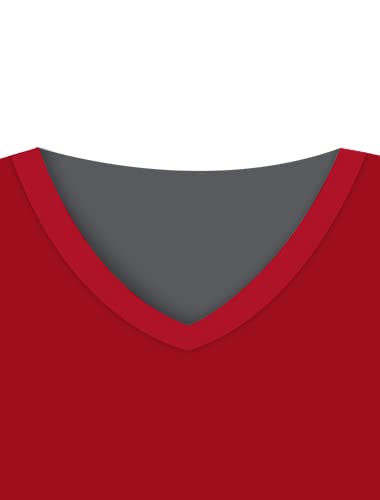 V Neck Sets-red