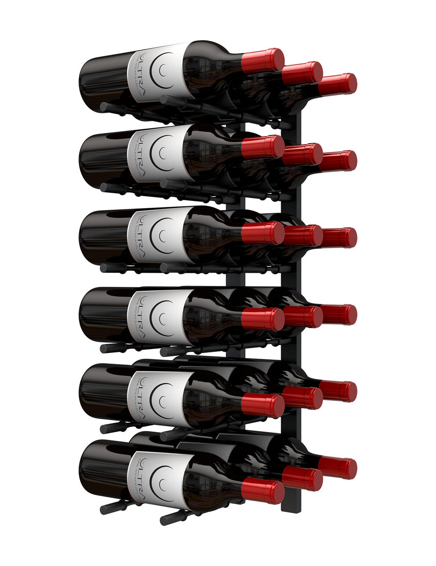 2FT Metal Wall Mounted Wine Rack - Holds 6 to 18 Bottles - Space Saving Wine Storage Solution for Kitchen, Bar, or Cellar Organization