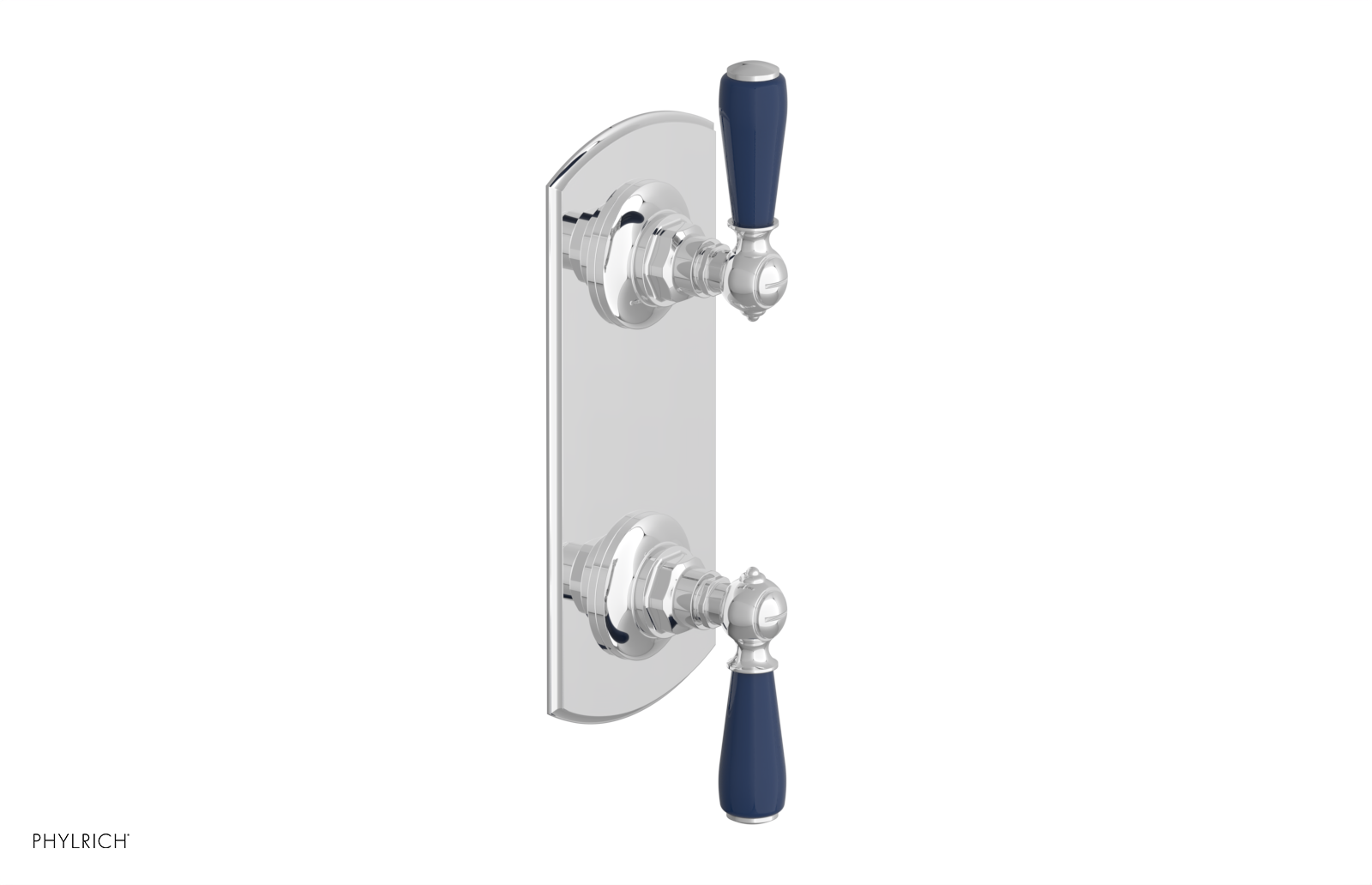 Jamestown Thermostatic Shower Valve with Volume Control & Diverter - Navy Blue Accents (Model 4738) | Perfect for Modern Bathroom Renovations & Spa-Like Shower Experiences