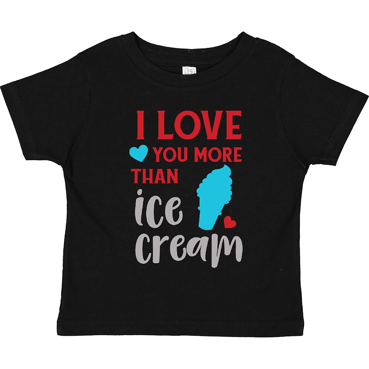 Inktastic 'I Love You More Than Ice Cream' Toddler T-Shirt - Cute Ice Cream Cone Design for Kids | Perfect for Birthday Gifts, Family Photos & Summer Outfits