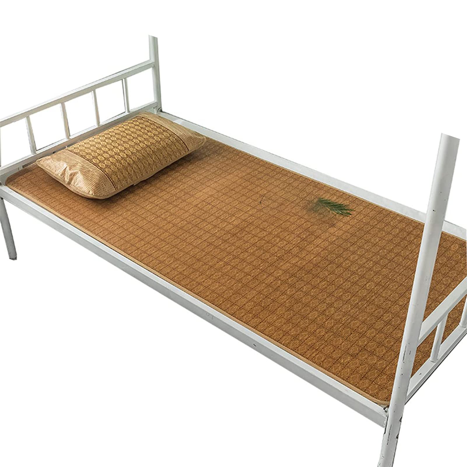 Foldable Rattan Summer Sleeping Mat - Cooling Bamboo Bed Pad for Hot Weather | Breathable & Smooth Air-Conditioned Top Mat | Perfect for Bedroom, Outdoor Camping & Beach Use