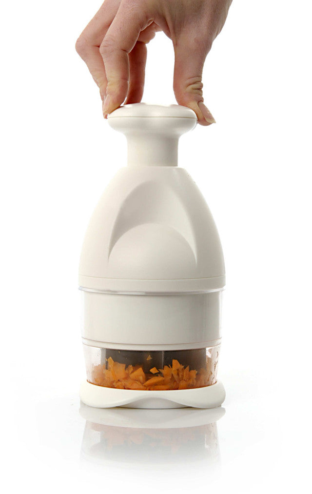 KitchenCraft Food Chopper with Revolving Blade - Manual Vegetable Cutter for Onions, Nuts & Herbs - Perfect for Meal Prep, Salads & Cooking