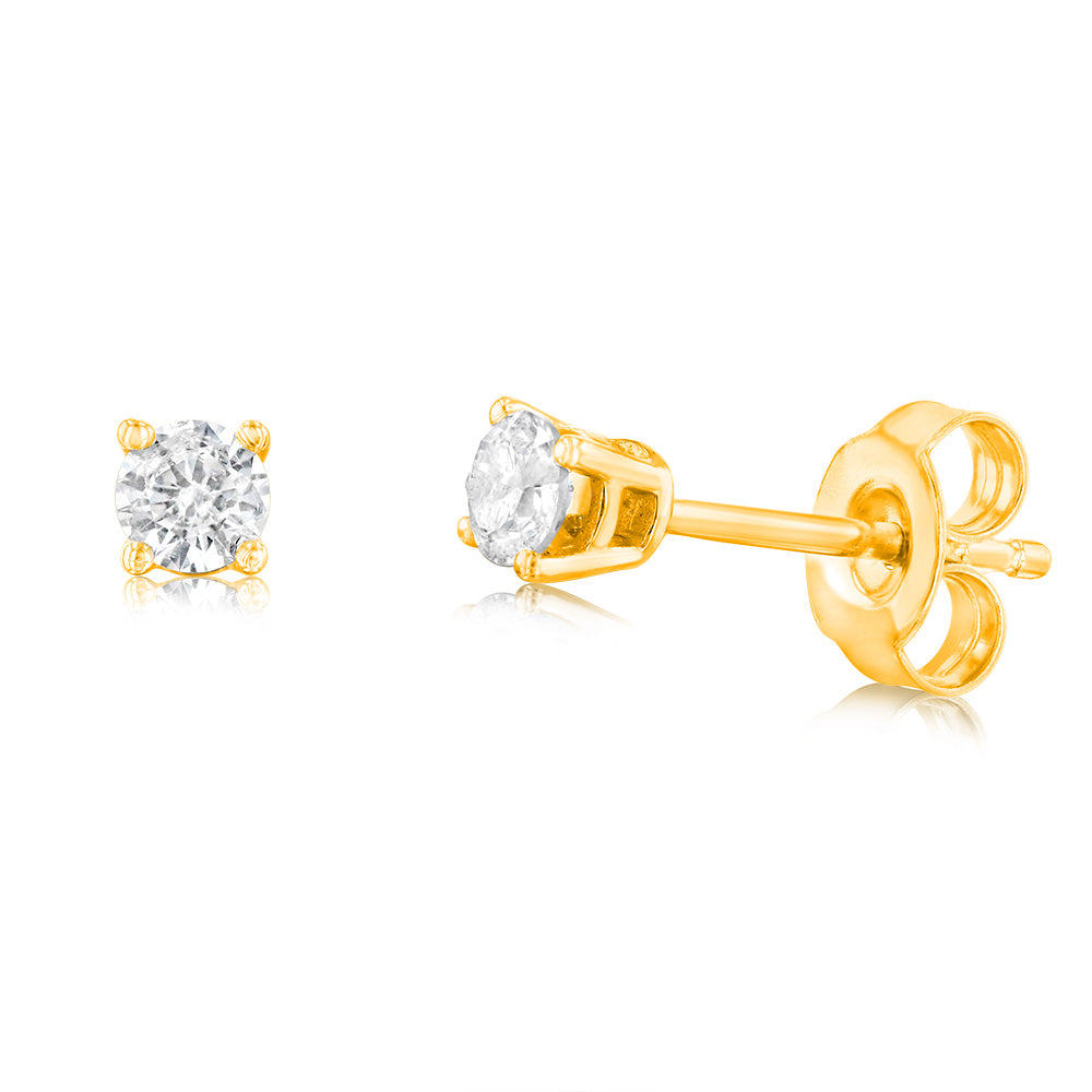 0.45 Carat Diamond Stud Earrings in 14K Gold Plated Sterling Silver - Elegant Jewelry for Women, Perfect Gift for Anniversary, Birthday & Special Occasions