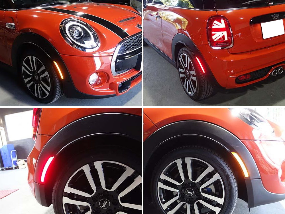 Amber/Red Full LED Side Marker Light for Gen3 MINI Cooper F55 F56 F57 - Clear Lens, Enhanced Visibility & Safety - Perfect for Night Driving & Custom Car Upgrades