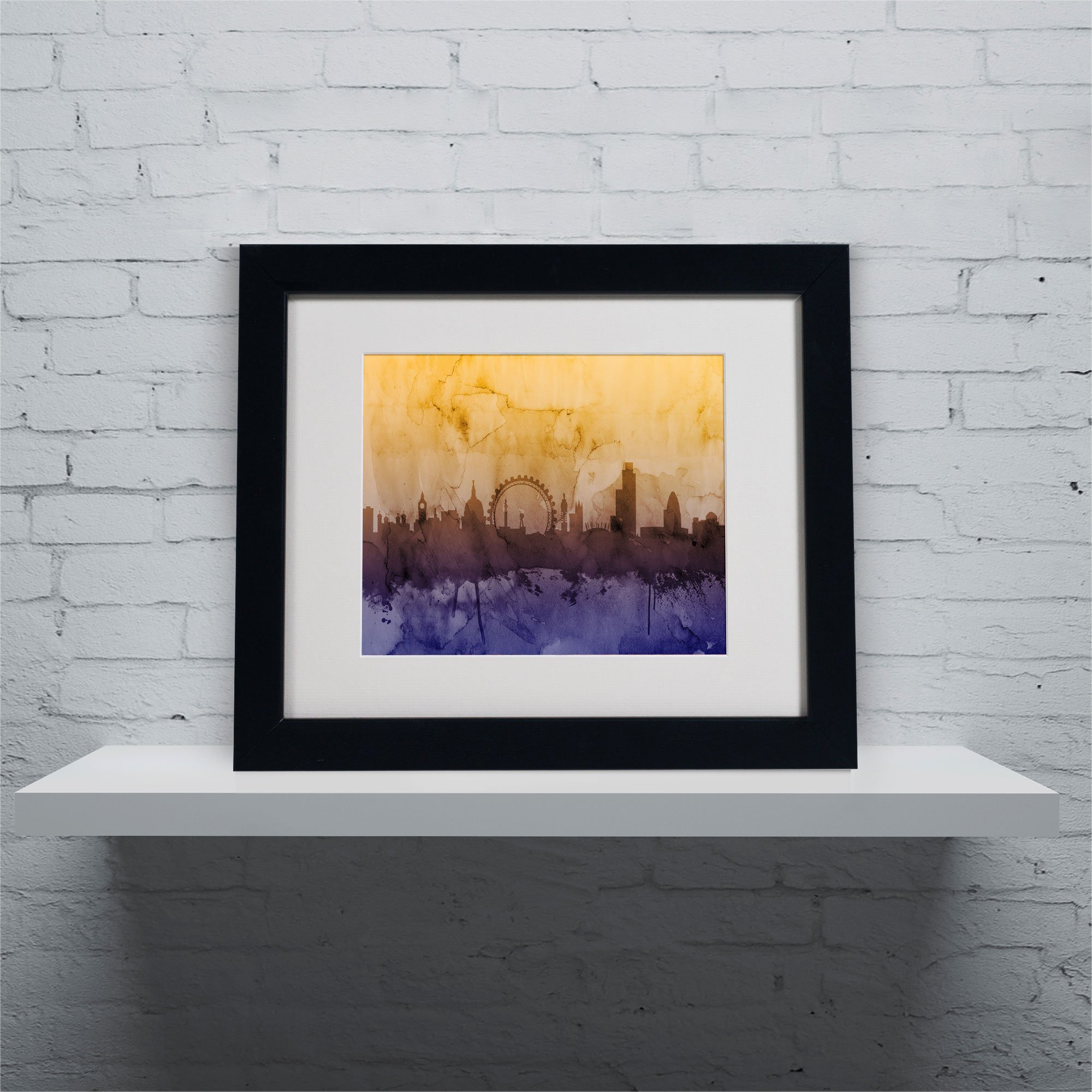 Michael Tompsett London England Skyline III Canvas Art Print - 16x20 Inches with Black Frame - Modern Wall Decor for Living Room, Office & Bedroom