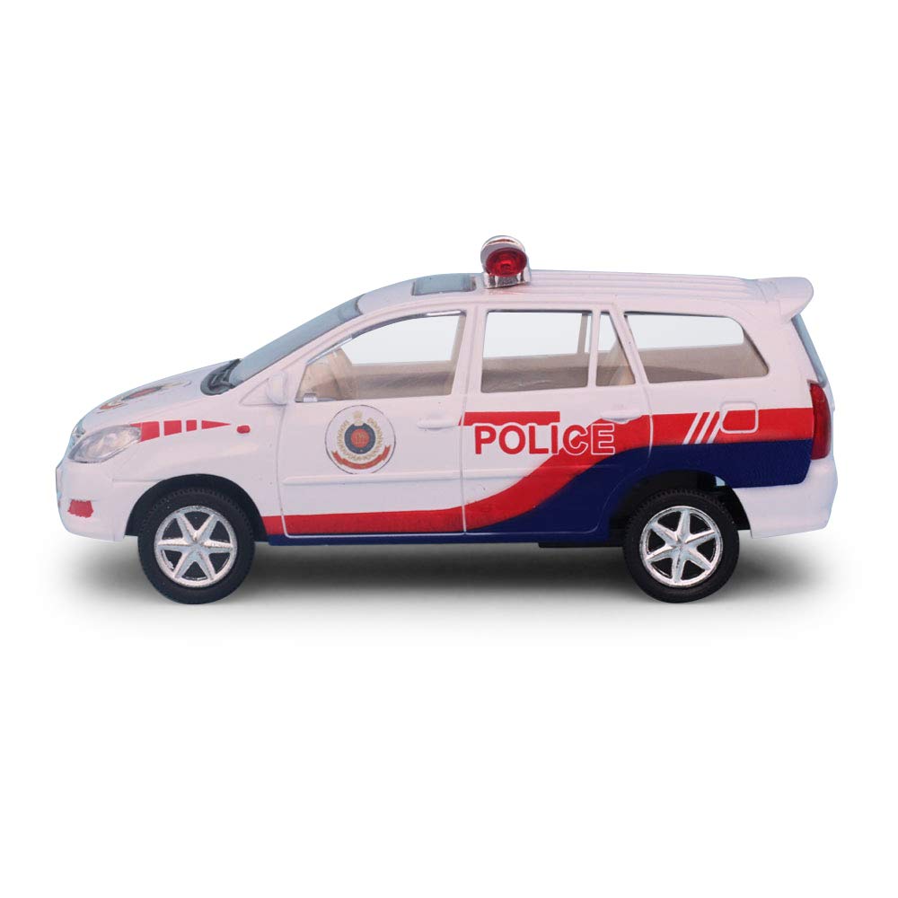 Centy Pull Back Toy Cars Set - Metro Train & Police Car (Silver) - Fun Race Track Playset for Kids Indoor & Outdoor Play