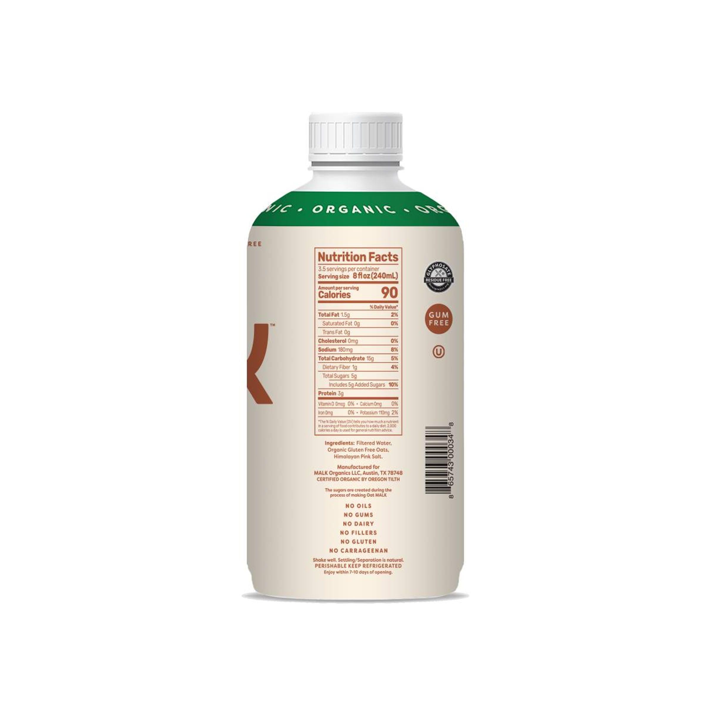 Organic Original Oat Milk 28 fl oz - Non-GMO, Gluten-Free, Dairy-Free, Vegan Oat Milk - Perfect for Coffee, Smoothies & Baking (Pack of 6)