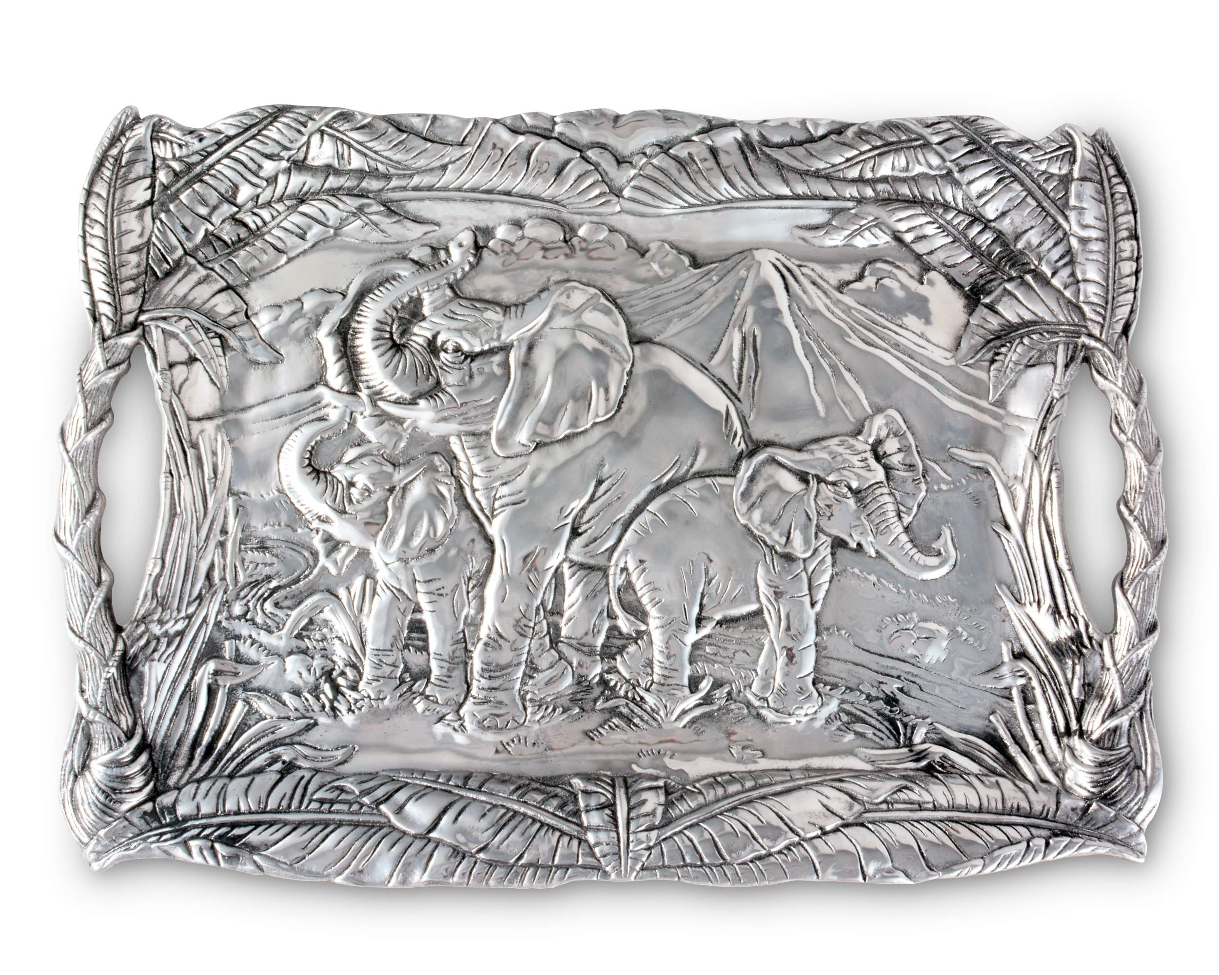 Arthur Court Designs Aluminum Elephant Serving Tray - 20.5