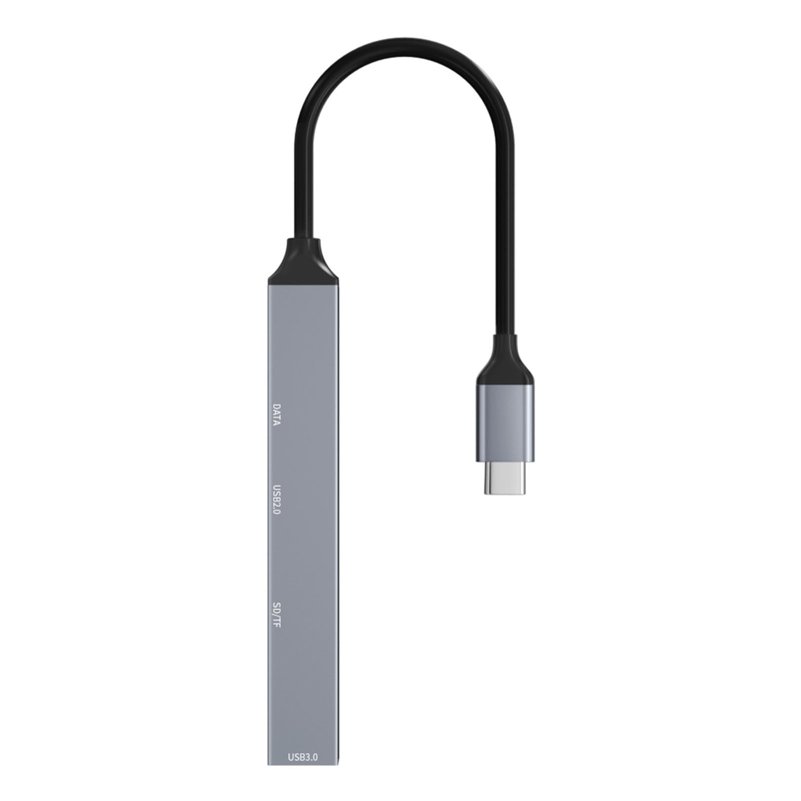 5-in-1 USB C Hub Adapter with USB 3.0/SD/TF for Laptop & MacBook - Travel & Office Use