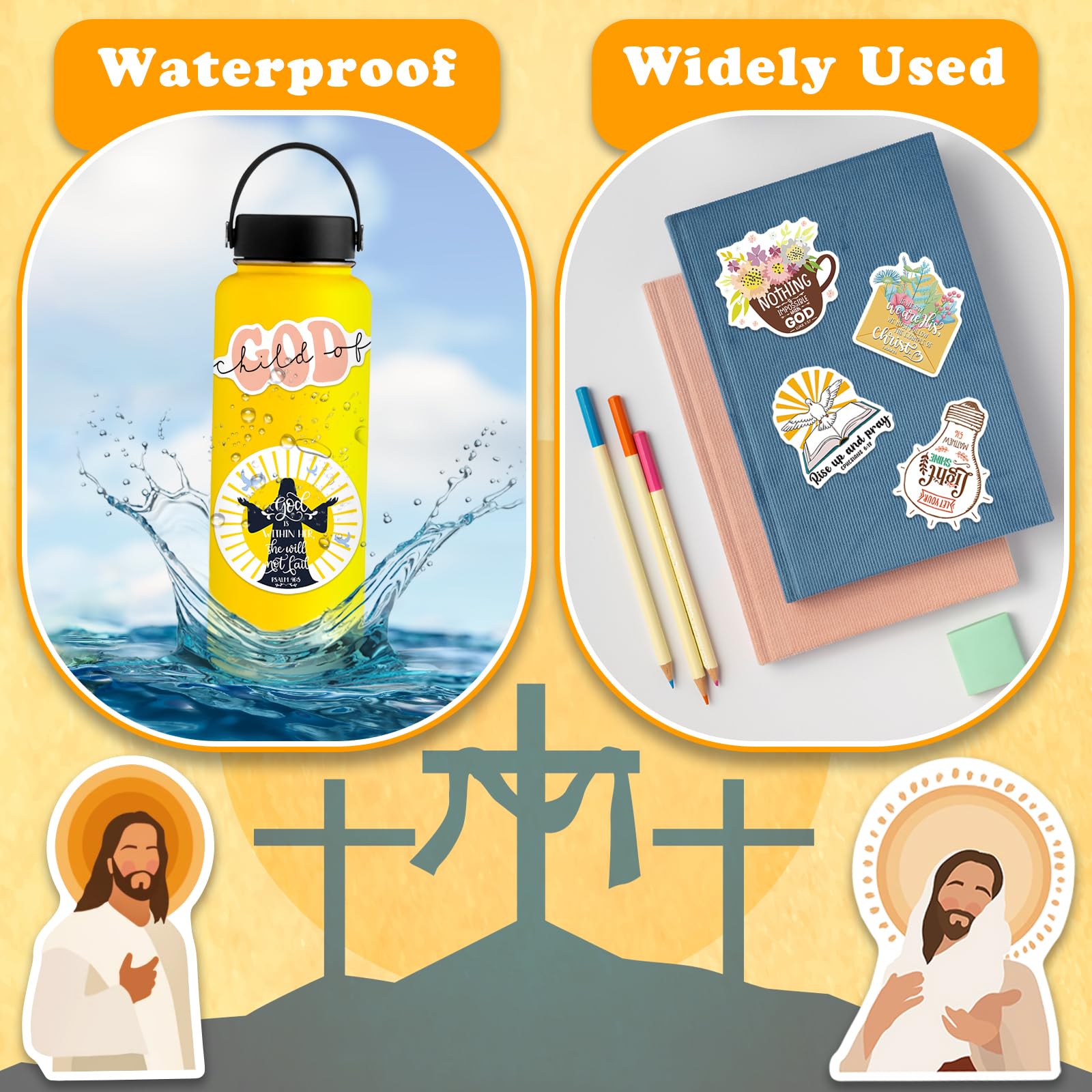 400PCS Christian Stickers - Jesus Bible Verse Stickers for Journaling, Religious Motivational Quote Stickers Pack, Inspirational God Christian Gifts for Women & Adults - Perfect for Bible Study, Prayer Journals & Faith-Based Scrapbooking