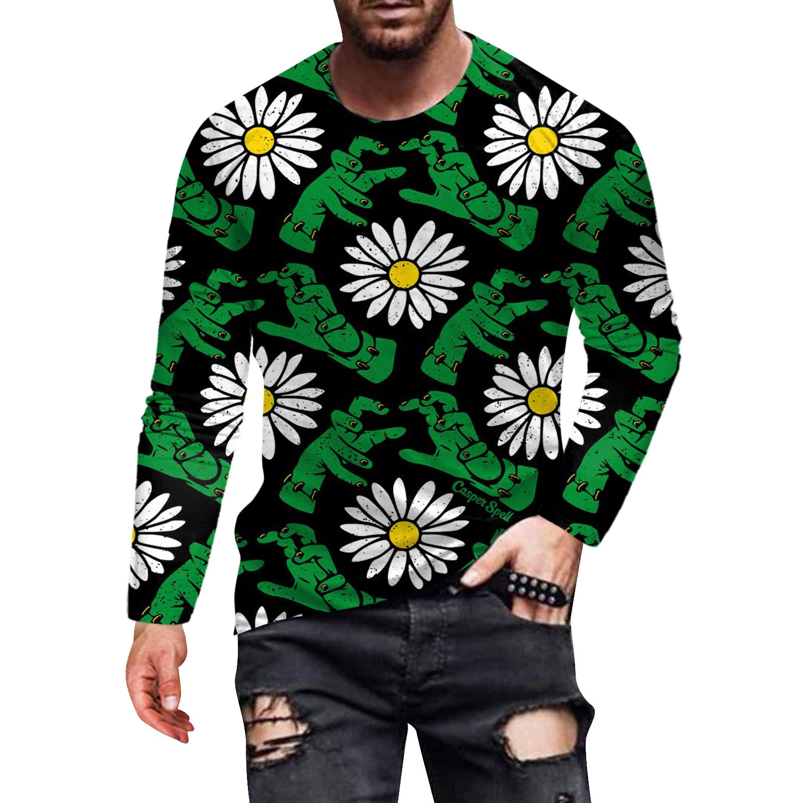 XXBR Halloween Men's Muscle T-Shirt - 3D Digital Skeleton Print Soldier Long Sleeve Crew Neck Shirt for Costume Party, Cosplay & Casual Wear | Halloween Outfit, Horror Theme Events & Nightclub Attire