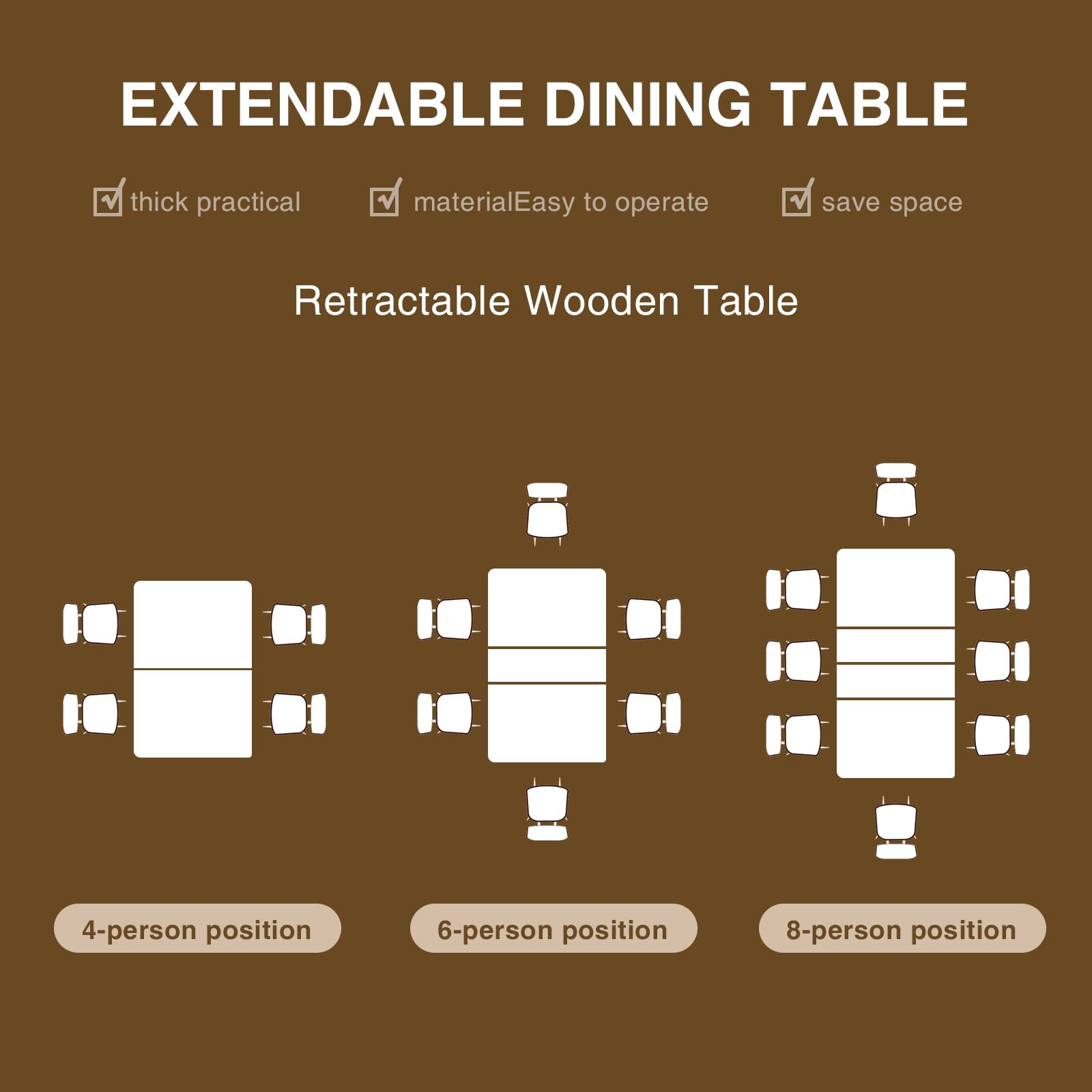 Extendable Wooden Dining Table for 6-10 People | 55