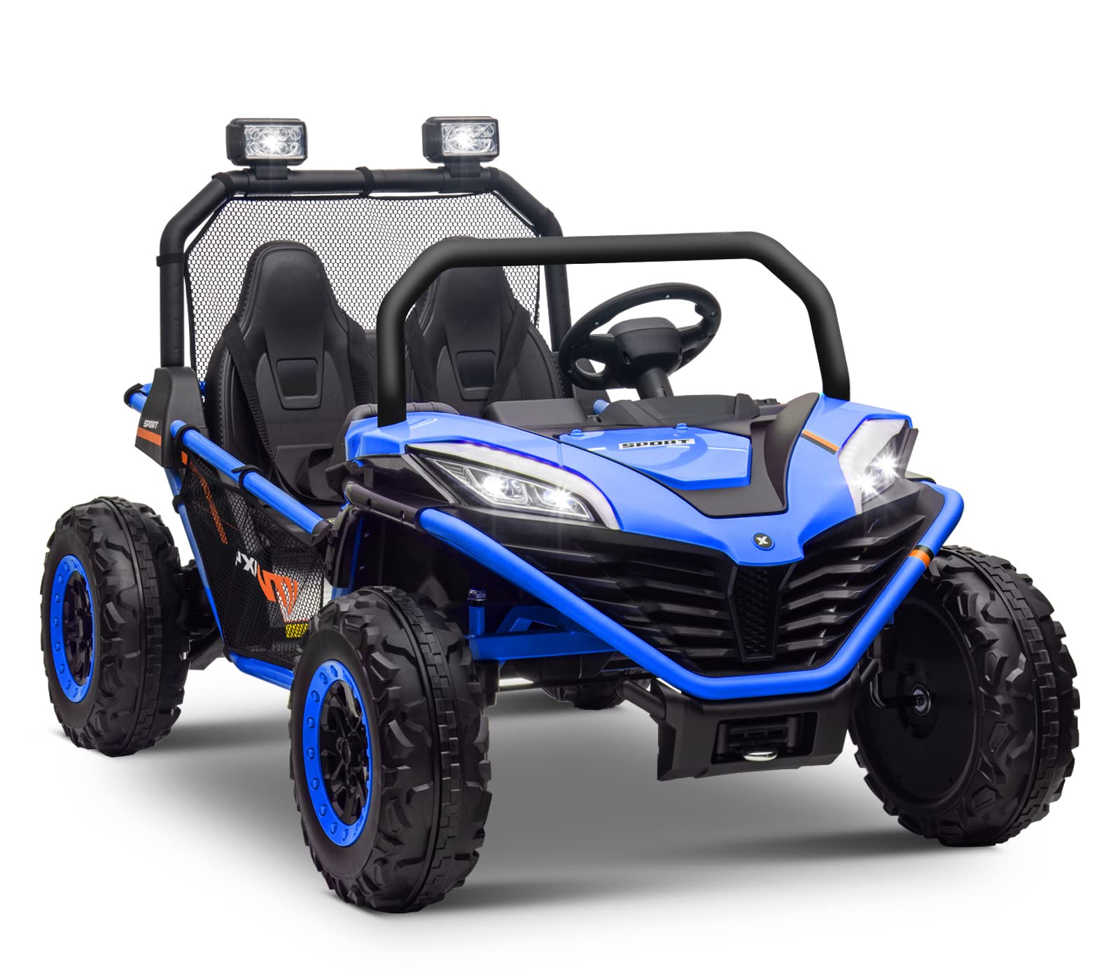 **24V 10Ah Kids Electric UTV Car – 2 Seater Ride-On Toy with Metal Frame, EVA Wheels, 2x200W Motors, Bluetooth & Remote Control – Max Speed 4.7MPH (Blue) – Perfect for Outdoor Play, Backyard Adventures & Family Fun**