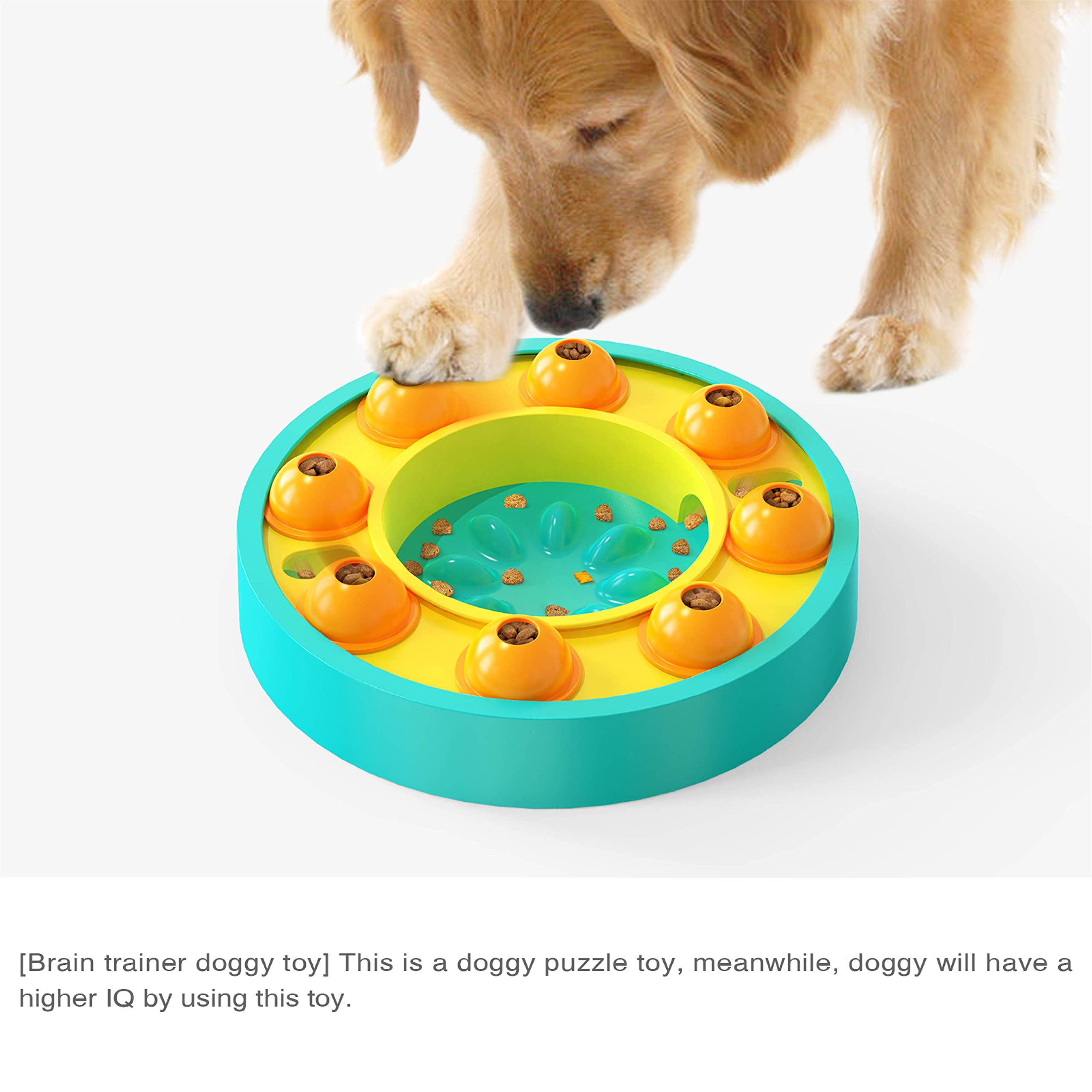 Interactive Dog Puzzle Toy for Smart Dogs - Slow Feeder & Treat Dispenser, Mental Stimulation & Boredom Relief - Turquoise - Perfect for Training, Enrichment & Mealtime Fun