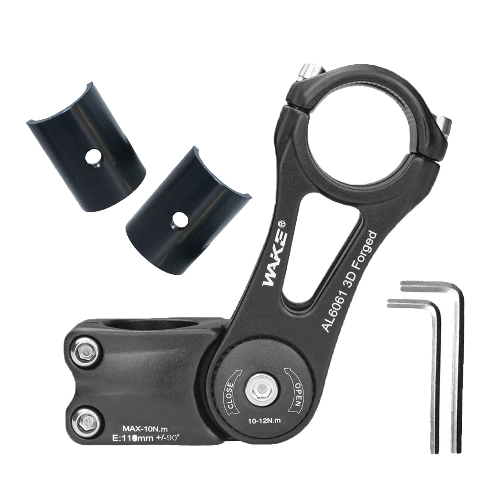 FOMTOR Adjustable Bike Stem 31.8mm/25.4mm ±90 Degree - 90mm/110mm/145mm MTB Handlebar Stem Riser for Mountain, Road, BMX & Fixie Bikes | Perfect for Commuting, Trail Riding & Urban Cycling