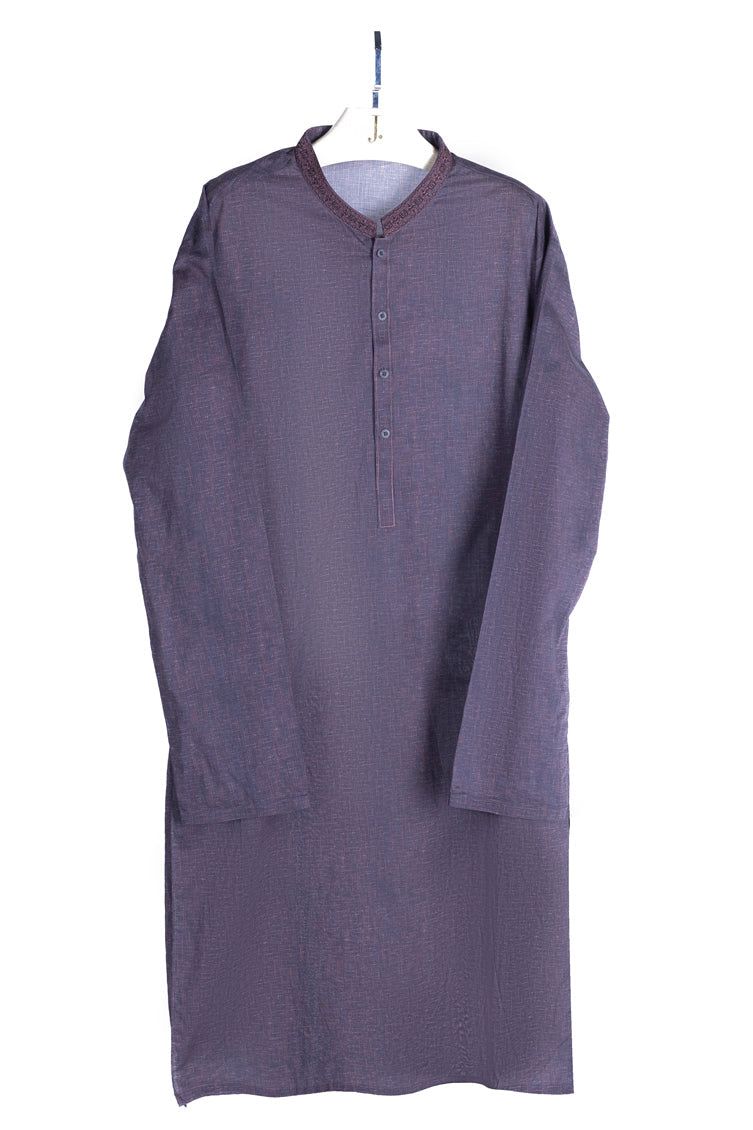 Premium Cotton Ash Grey Kurta by J. Junaid Jamshed - Comfortable Traditional Pakistani Attire for Men - Perfect for Eid, Weddings & Casual Wear