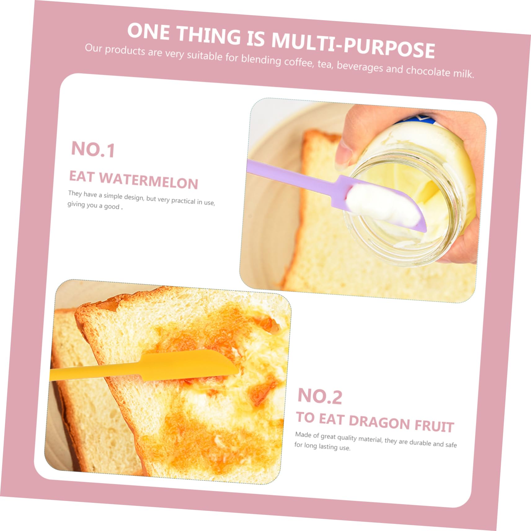 3-in-1 Silicone Makeup Spatula Set with Long Handle - Mini Cosmetic Scraper for Bottles, Jars & Dishes | Perfect for Foundation, Skincare & Kitchen Use