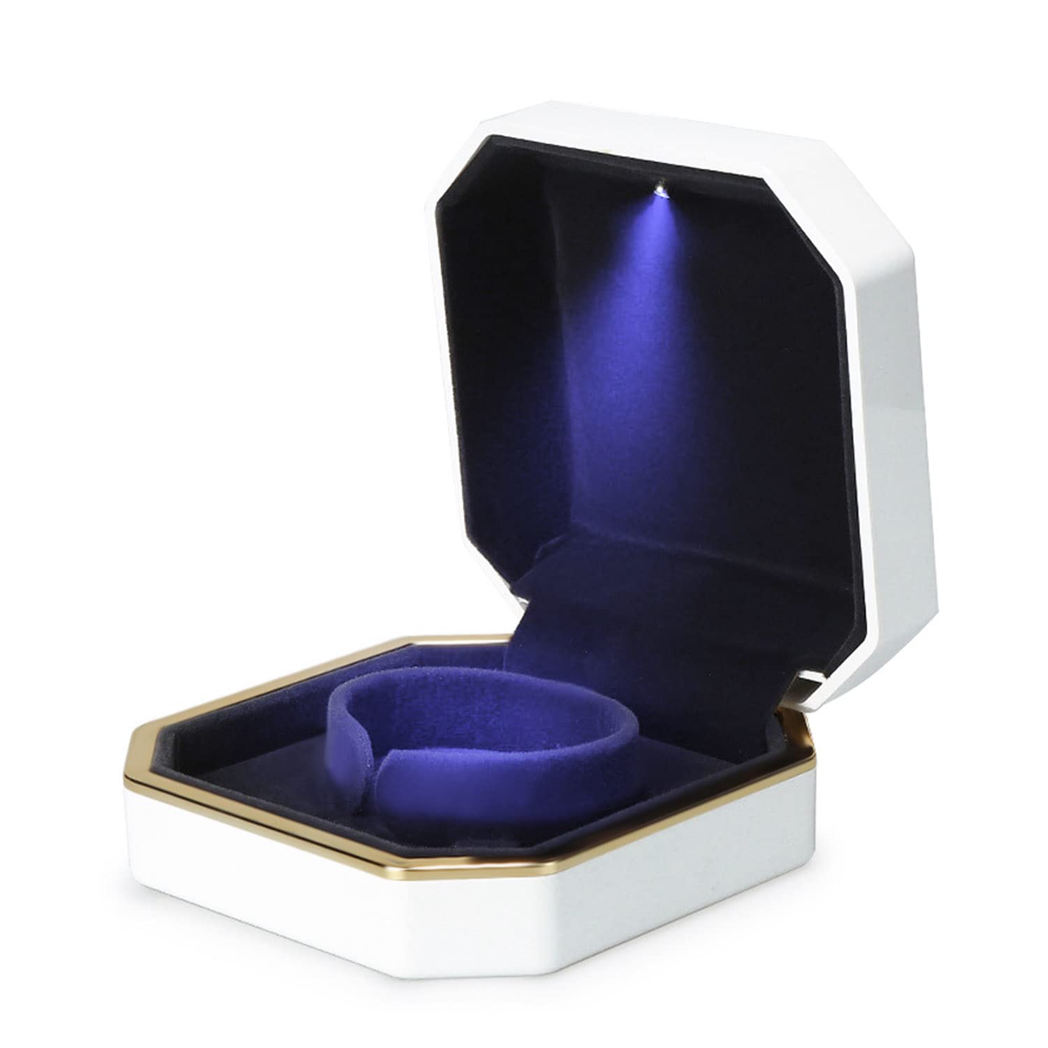 Luxury Velvet Jewelry Box with LED Light - Elegant Bracelet Storage Case & Organizer Holder for Necklaces, Rings & Watches - Perfect Gift for Women, Wedding & Home Decor