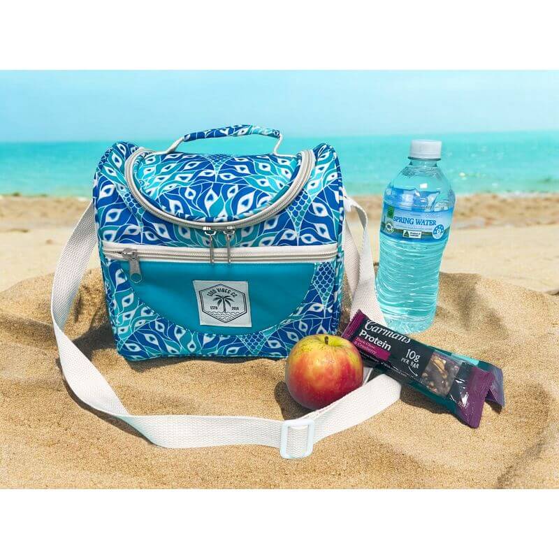 Premium Insulated Lunch Cooler Bag with Peacock Design - Leakproof & Reusable for Work, School, Picnics & Outdoor Activities