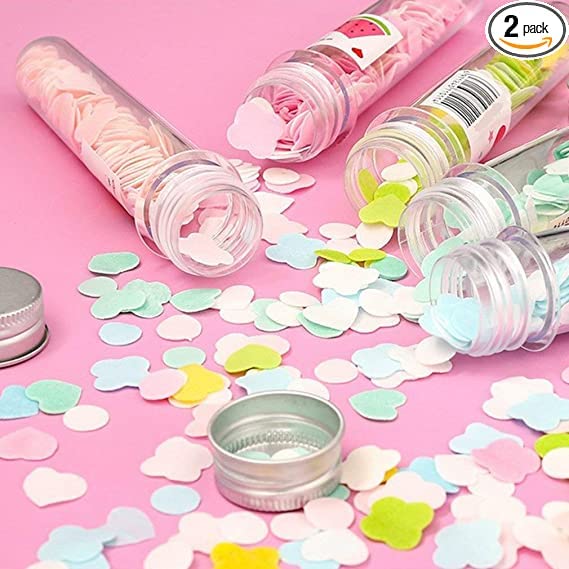 91 Pack of 2 Designer Paper Soap Tubes - Eco-Friendly Travel Soap Sheets for Hand Washing, Bath & Personal Hygiene | Portable Disposable Confetti Soap for Camping, Hotels & Emergency Kits