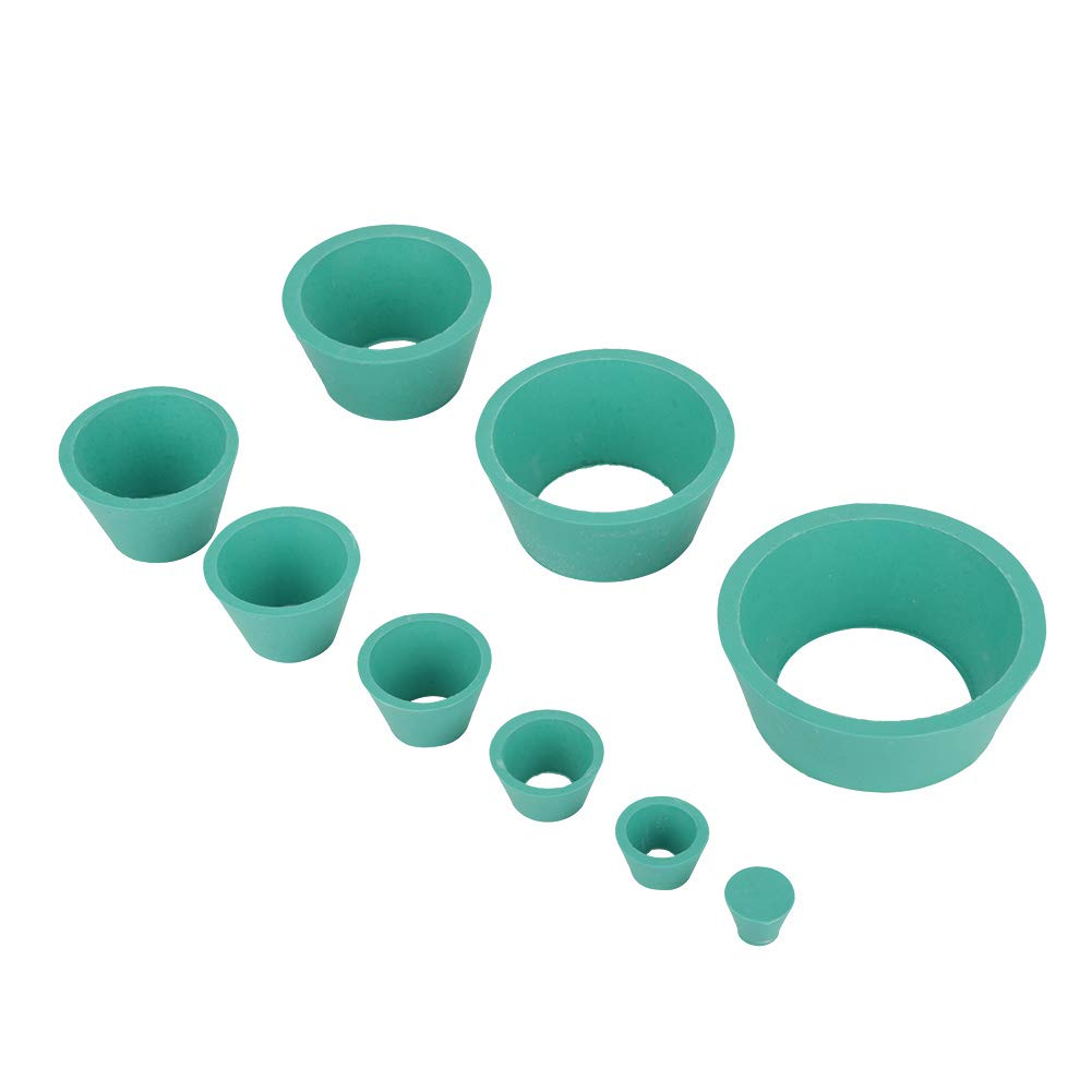 9-Pack Filter Adapter Cone - Elastic & Smooth Rubber Stopper for Buchner Funnel & Flask Filtration Set (Green) - Ideal for Chemistry Labs, Home Brewing & Scientific Experiments