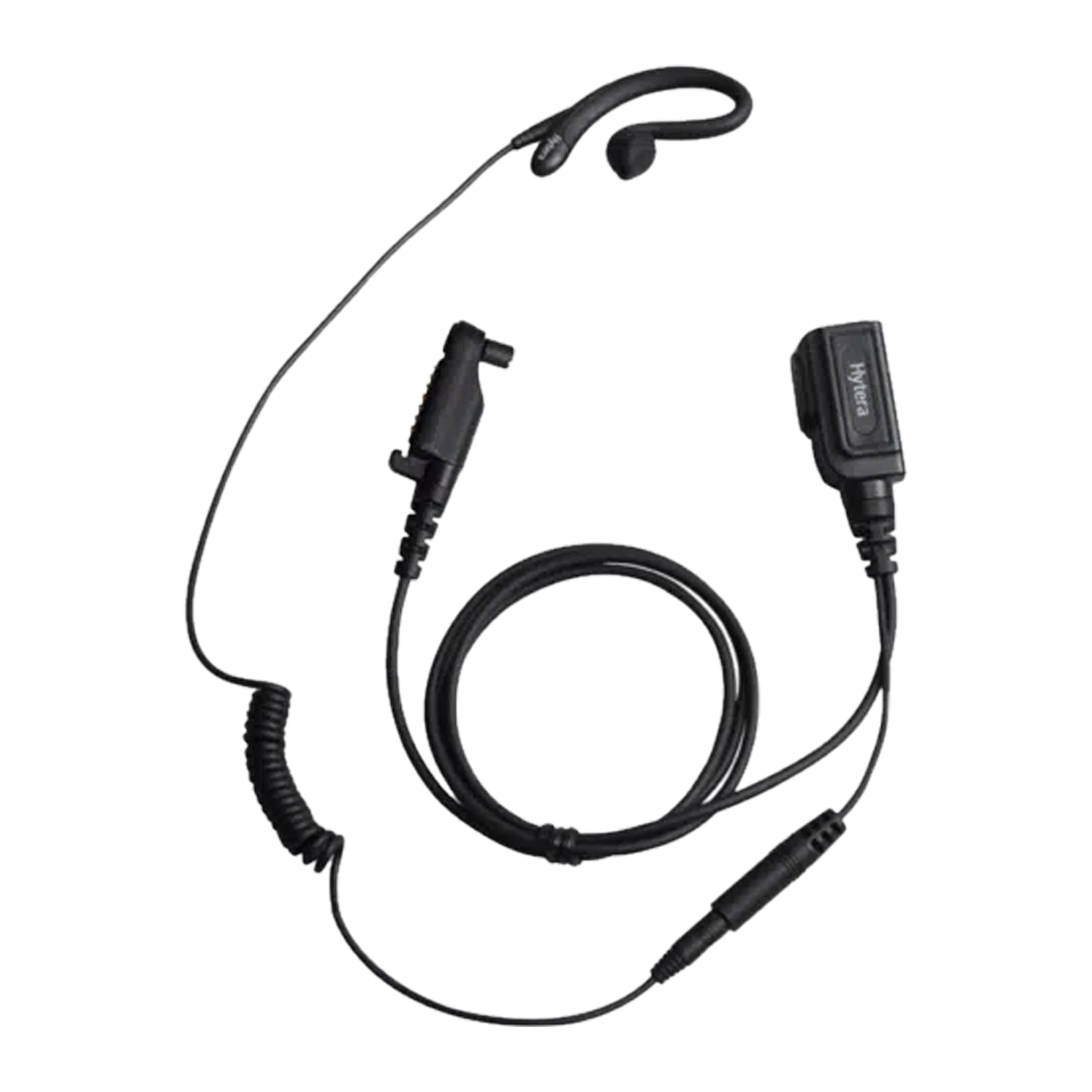 Hytera EHN26 P C Style Earpiece with In-Line PTT & MIC - Secure Communication Headset for Two-Way Radios - Ideal for Security, Construction & Event Staff