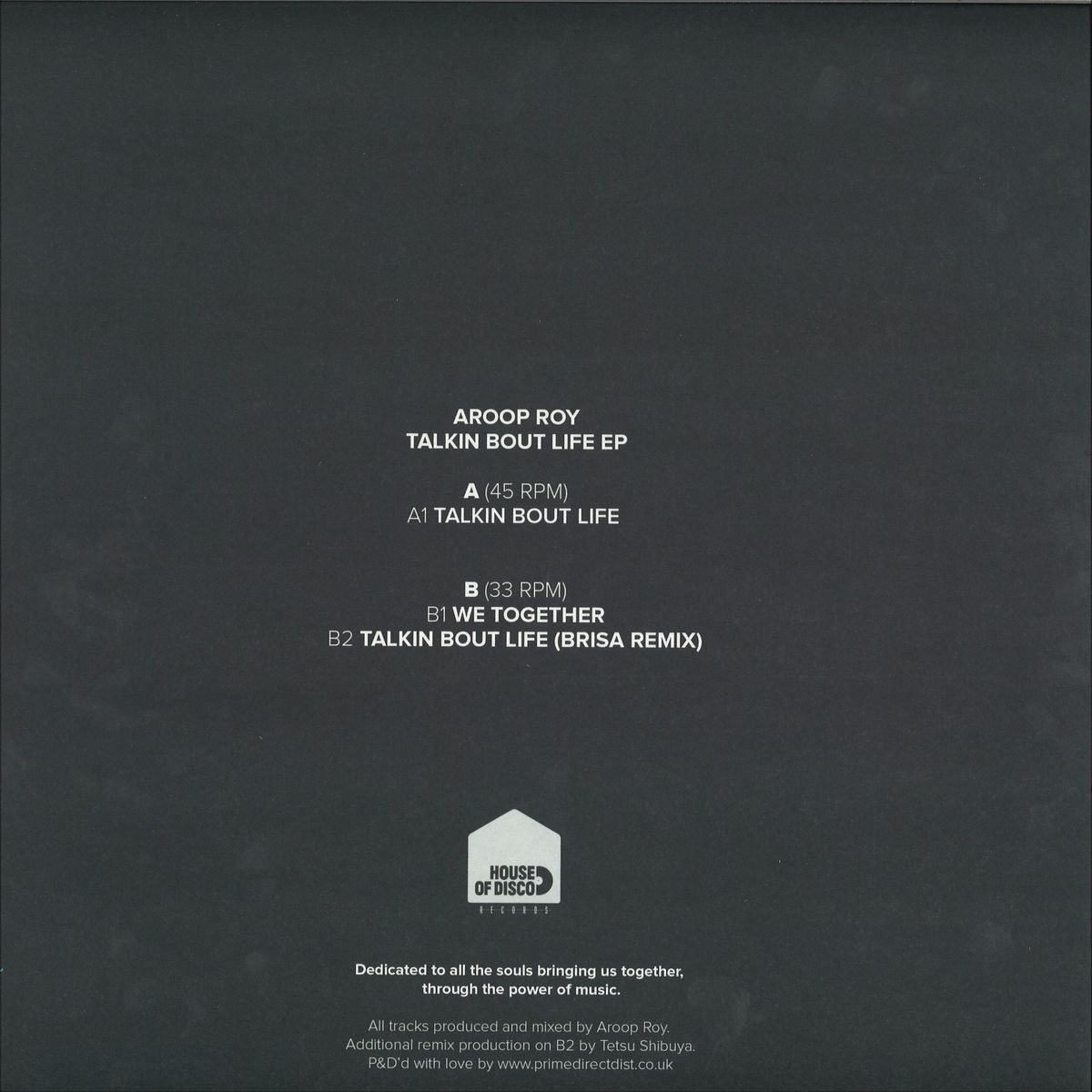 Aroop Roy – Talkin Bout Life EP | House Of Disco Records HOD017 | Perfect for DJ Sets & Dance Music Enthusiasts