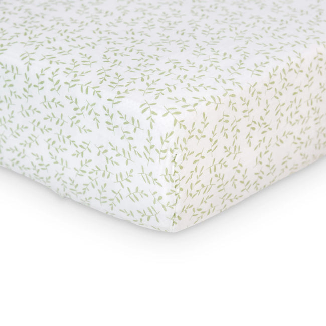 Lulujo Bohemian Crib Sheet - Soft Organic Cotton Baby Bedding with Greenery Print | Perfect for Nursery, Crib, and Toddler Bed Decor