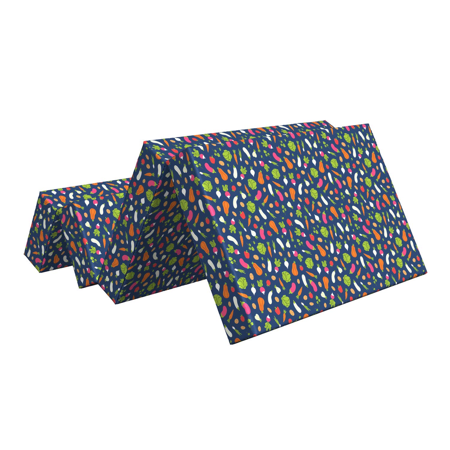 Ambesonne Vegetable Print Foldable Mattress - Carrot, Zucchini, Garlic Design - 74.8