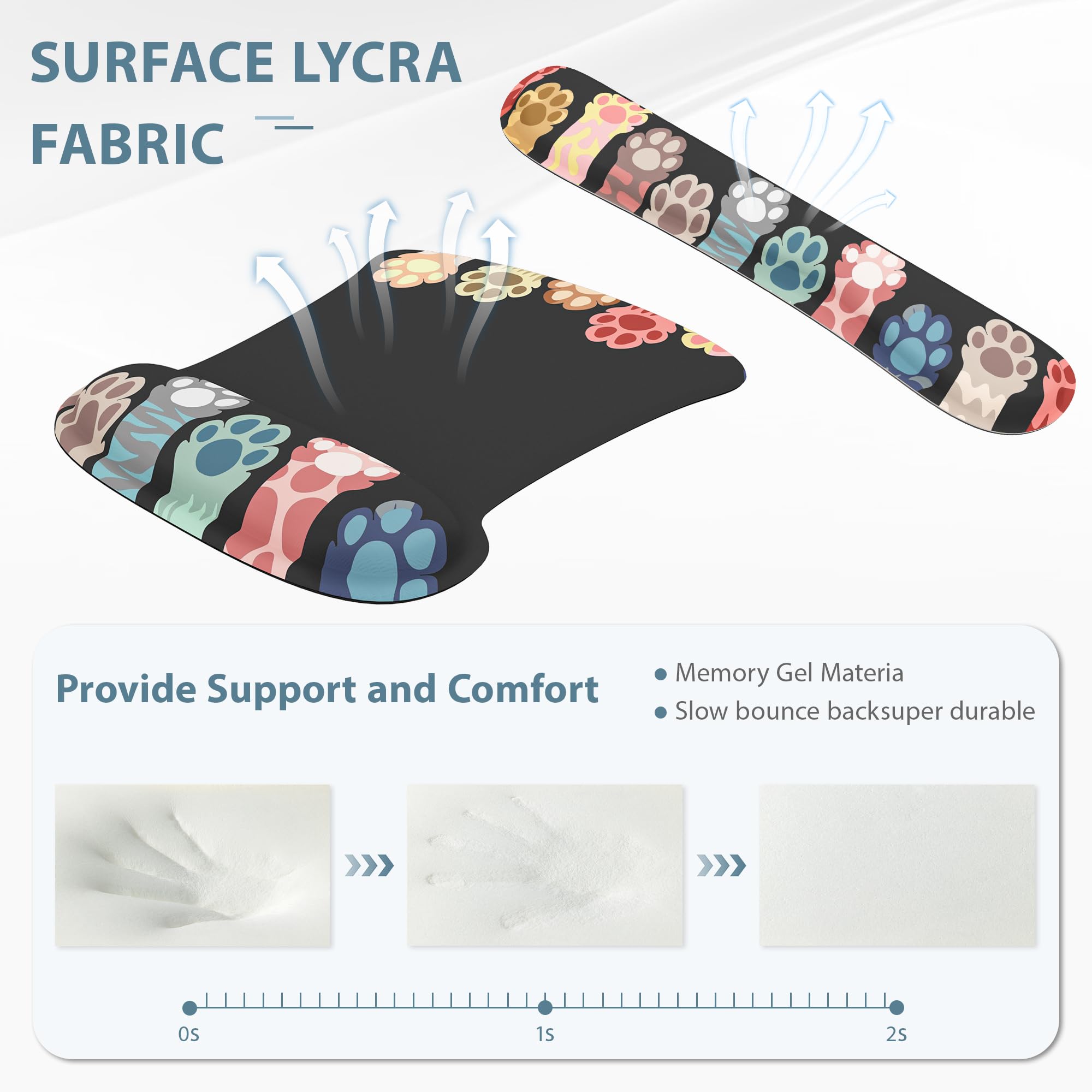 3-in-1 Ergonomic Mouse Pad Set with Wrist Rest - Memory Foam Keyboard & Gel Mouse Pad for Office & Gaming