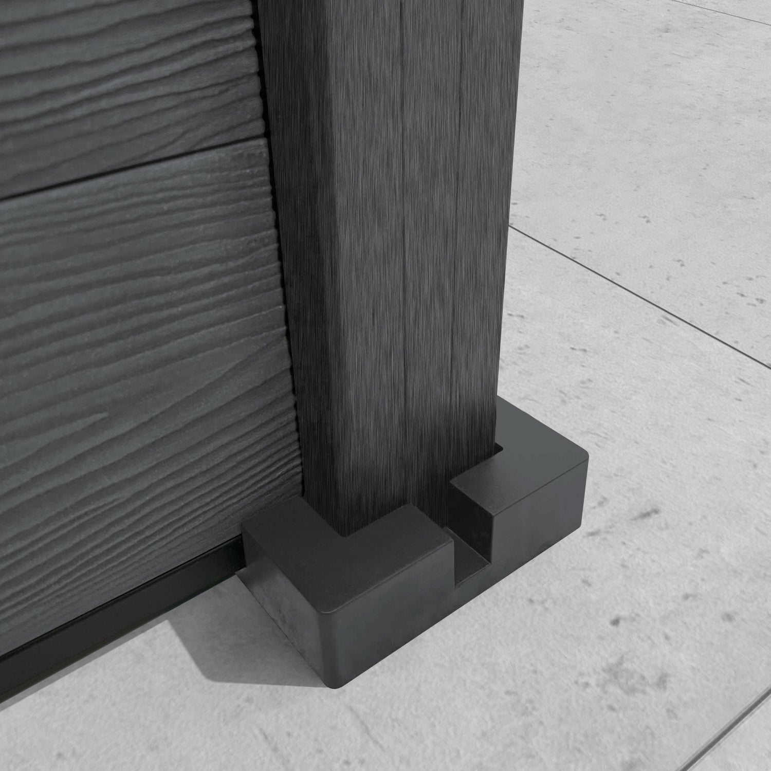 Classic Laurel Fence Panel - Dark Grey Composite Privacy Fence with Durable Posts | Perfect for Backyard, Garden, and Patio Privacy Screening