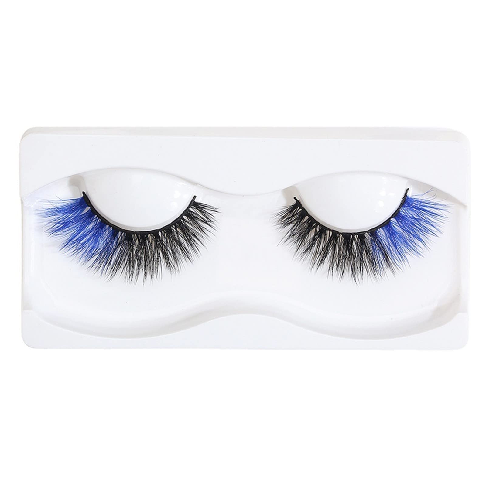 1 Pair Colored False Eyelashes - Fashion Fluffy Curled Faux Mink Lashes | Lightweight Reusable Handmade Eyelash Extensions for Daily Wear & Special Occasions