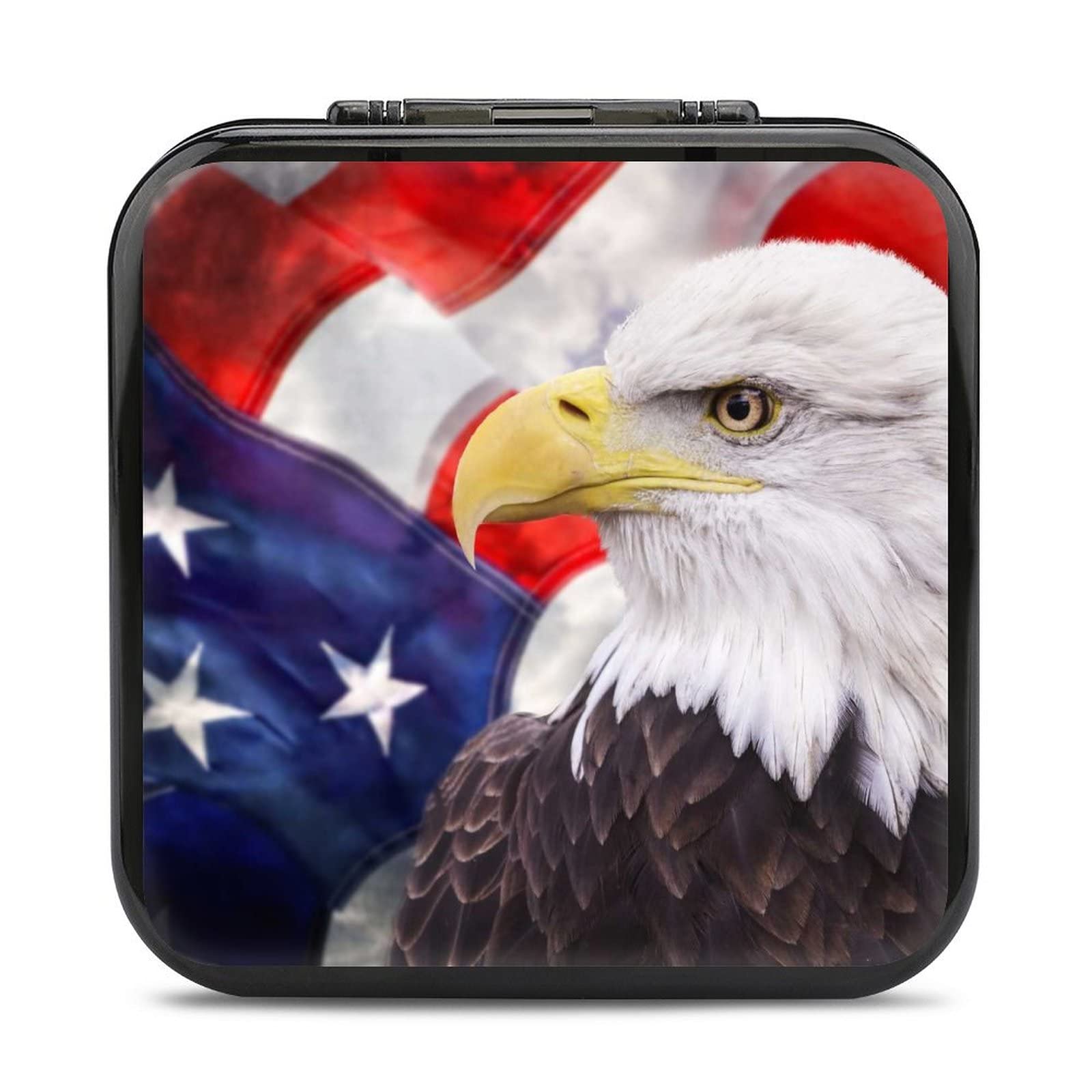 Eagle American Flag Nintendo Switch Game Card Case - 24 Card Holder Storage Box for Travel & Home Organization | Durable & Compact Design