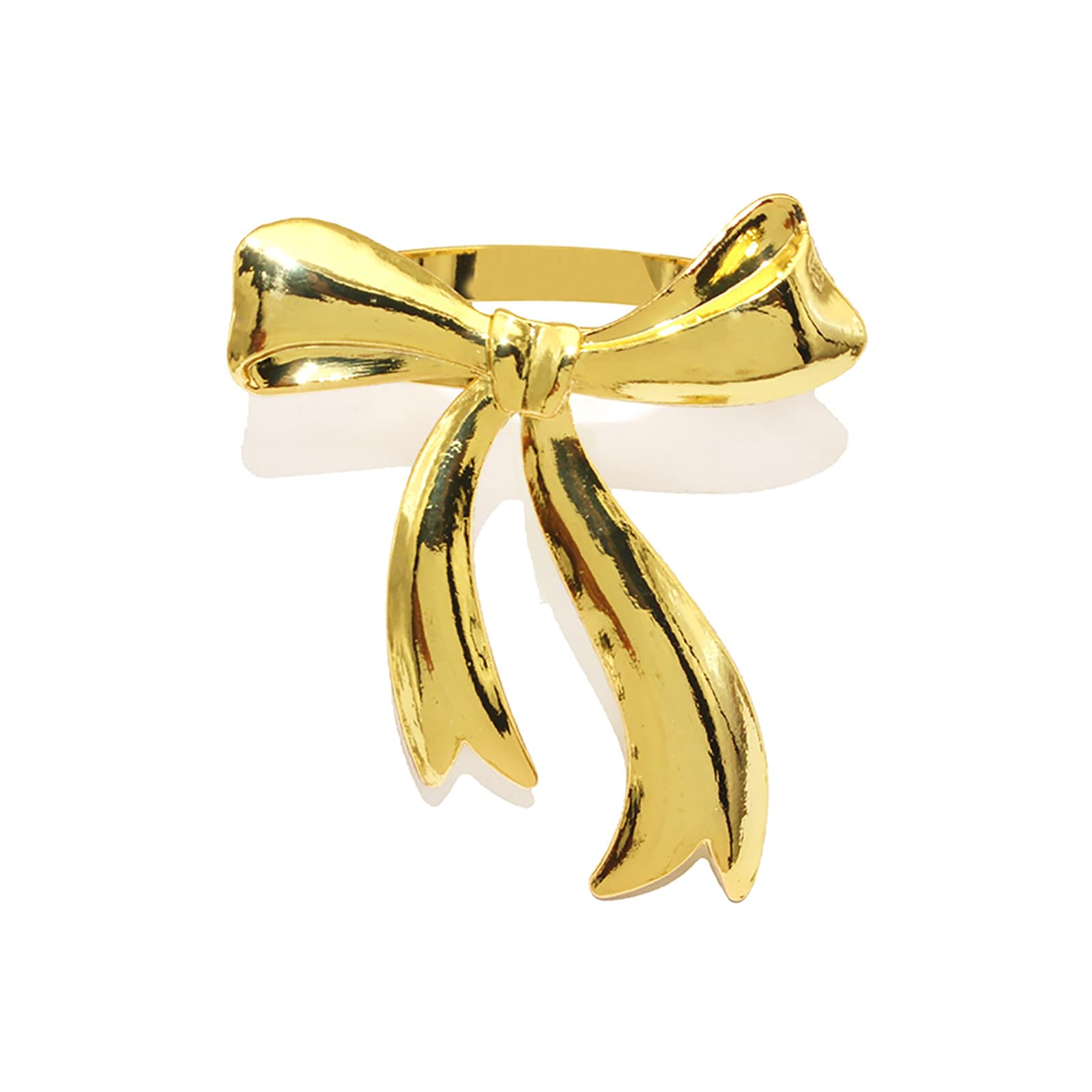 6-Pack Gold Napkin Rings Set - Elegant Bowknot Napkin Holders for Christmas Dinner, Wedding Banquet, Holiday Party & Family Gathering Table Decor - Perfect for Formal Dining, Restaurant Settings & Special Occasions (Gold)