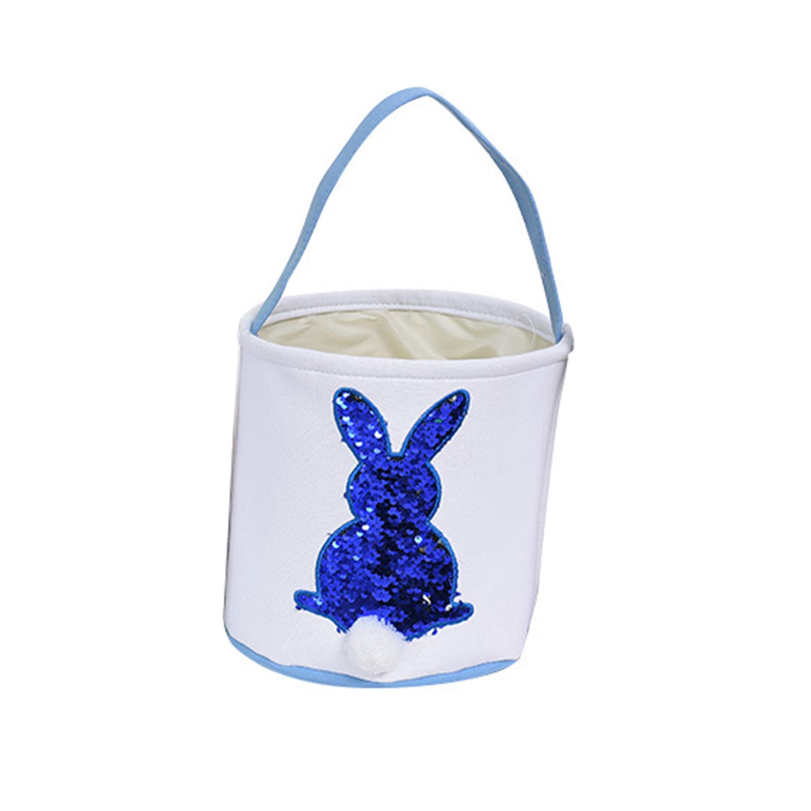 Easter Storage Basket - Canvas Bunny Pattern Egg Gift Bag for Easter Decorations, Easter Day Ornaments & Easter Gifts (Blue) | Perfect for Easter Egg Hunts, Home Decor & Party Favors