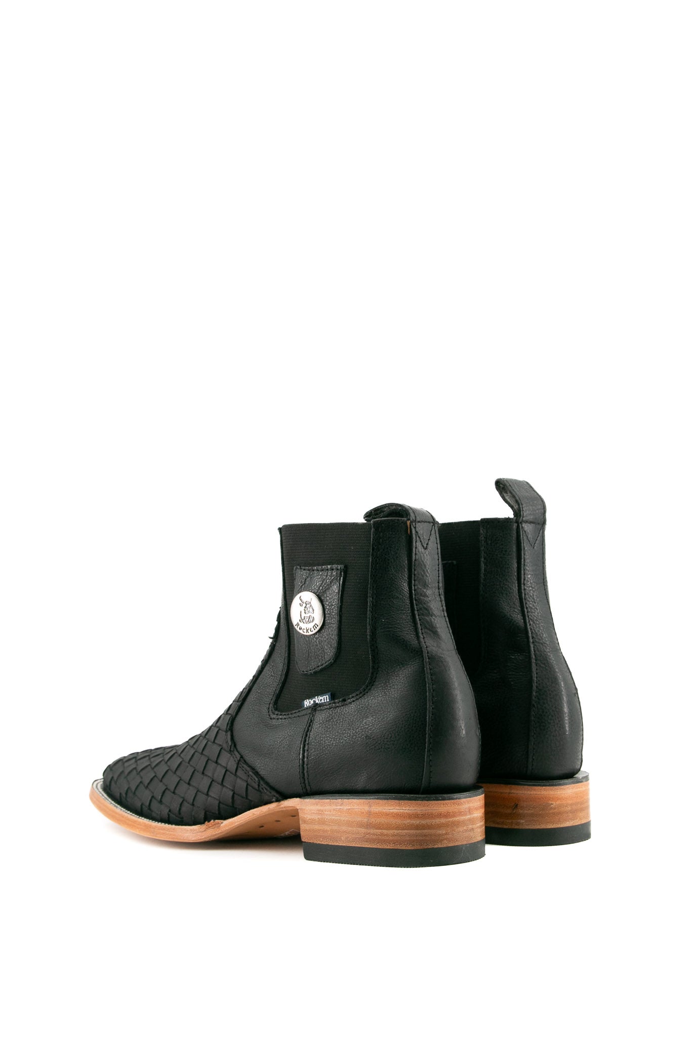 Men's Serbia Woven Square Toe Ankle Boots - Comfortable & Stylish for Casual Wear, Outdoor Hiking & Fall Fashion