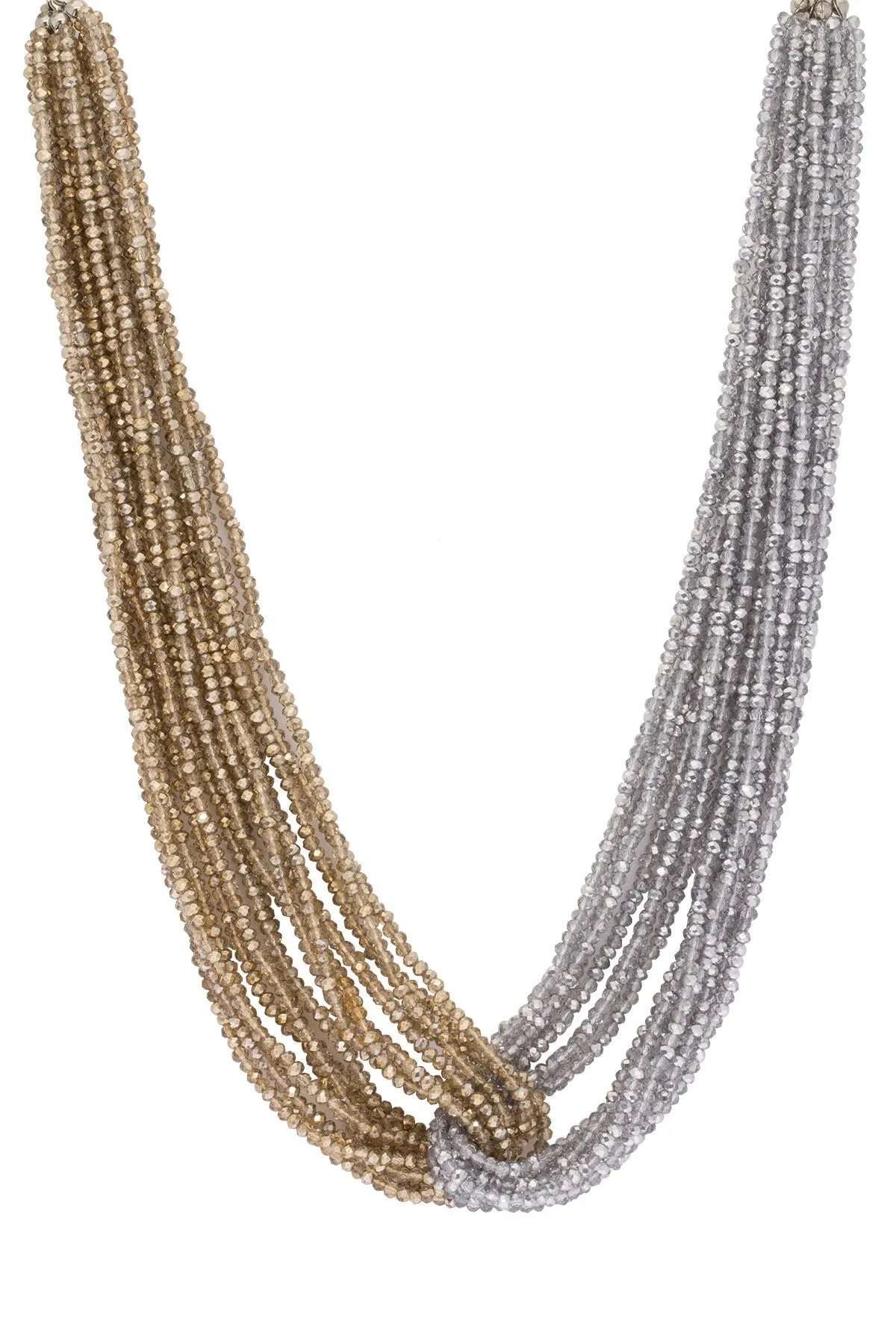 Two-Toned Beaded Statement Necklace for Women - Elegant Boho Chic Jewelry for Parties, Weddings & Date Nights