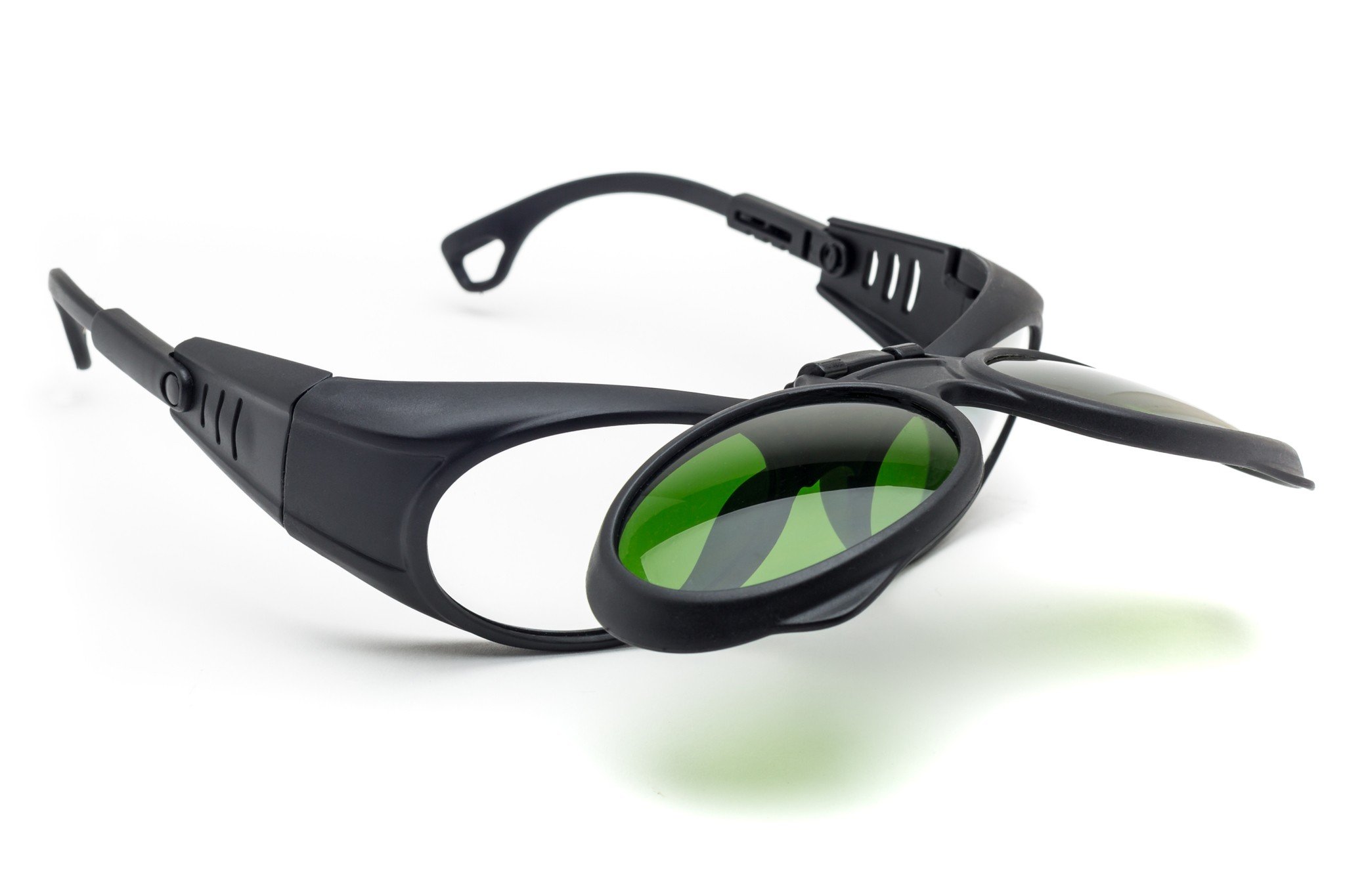 Black Frame Flip-Up Safety Glasses - Shade 8.0 UV Protection for Welding, Grinding & Outdoor Work