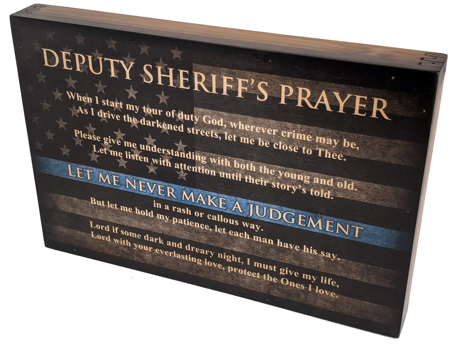 Deputy Sheriff's Prayer Wall Art - Inspirational Law Enforcement Decor for Office, Home & Gifts | Christian Bible Verse Sign