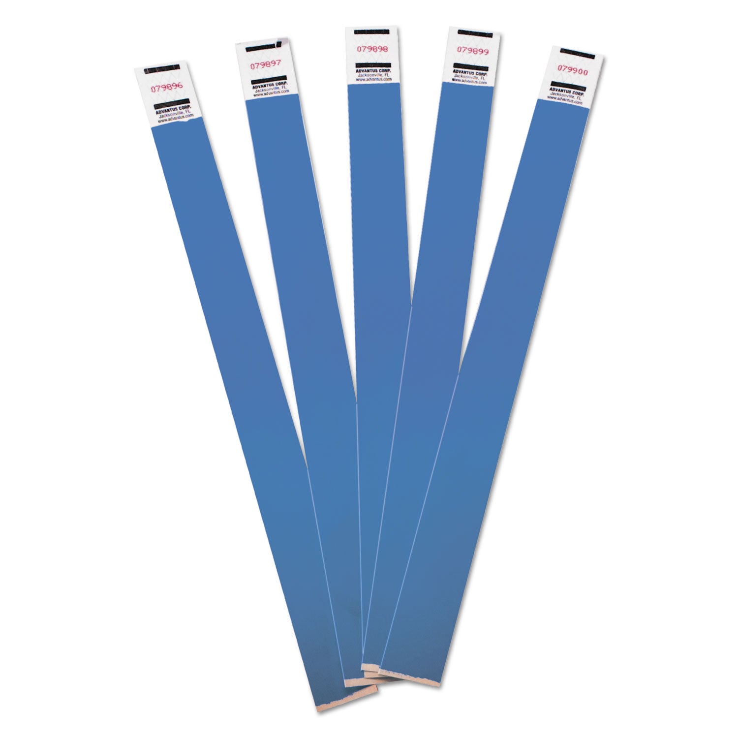 Advantus Numbered Crowd Control Wristbands - 100 Pack, Blue, 10