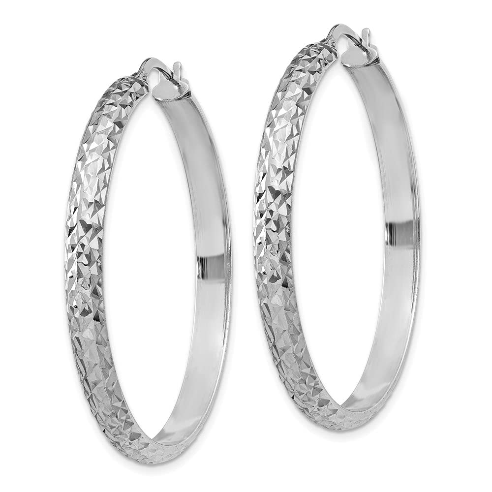 Diamond2Deal 925 Sterling Silver Wire & Clutch Hoop Earrings - 1.59 Inch Length, 1.54 Inch Width - Elegant Dangle Earrings for Women, Perfect for Parties, Weddings & Everyday Wear