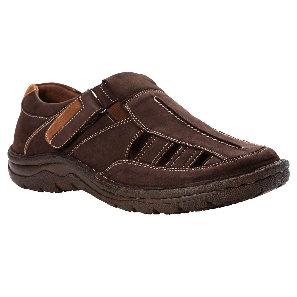 Propét Men's Jack Fisherman Sandal - Comfortable Leather Walking Sandals for Men with Arch Support - Perfect for Hiking, Beach & Summer Outdoor Activities