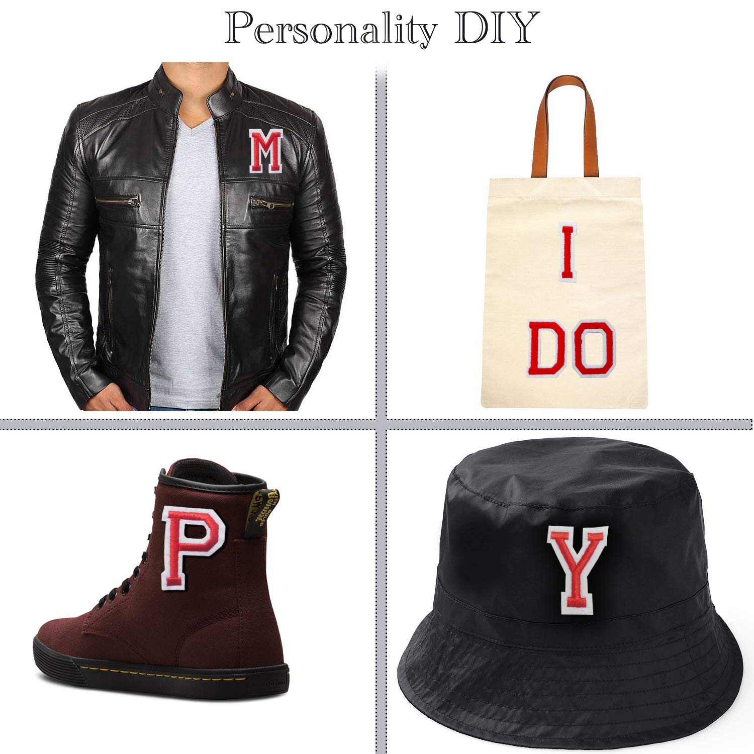 104 Pieces Iron-On Letter Patches - Red Embroidered Alphabet A-Z Patches for DIY Customization, Hats, Shirts, Jeans & Bags | Perfect for Personalizing Backpacks, Jackets & Denim Outfits