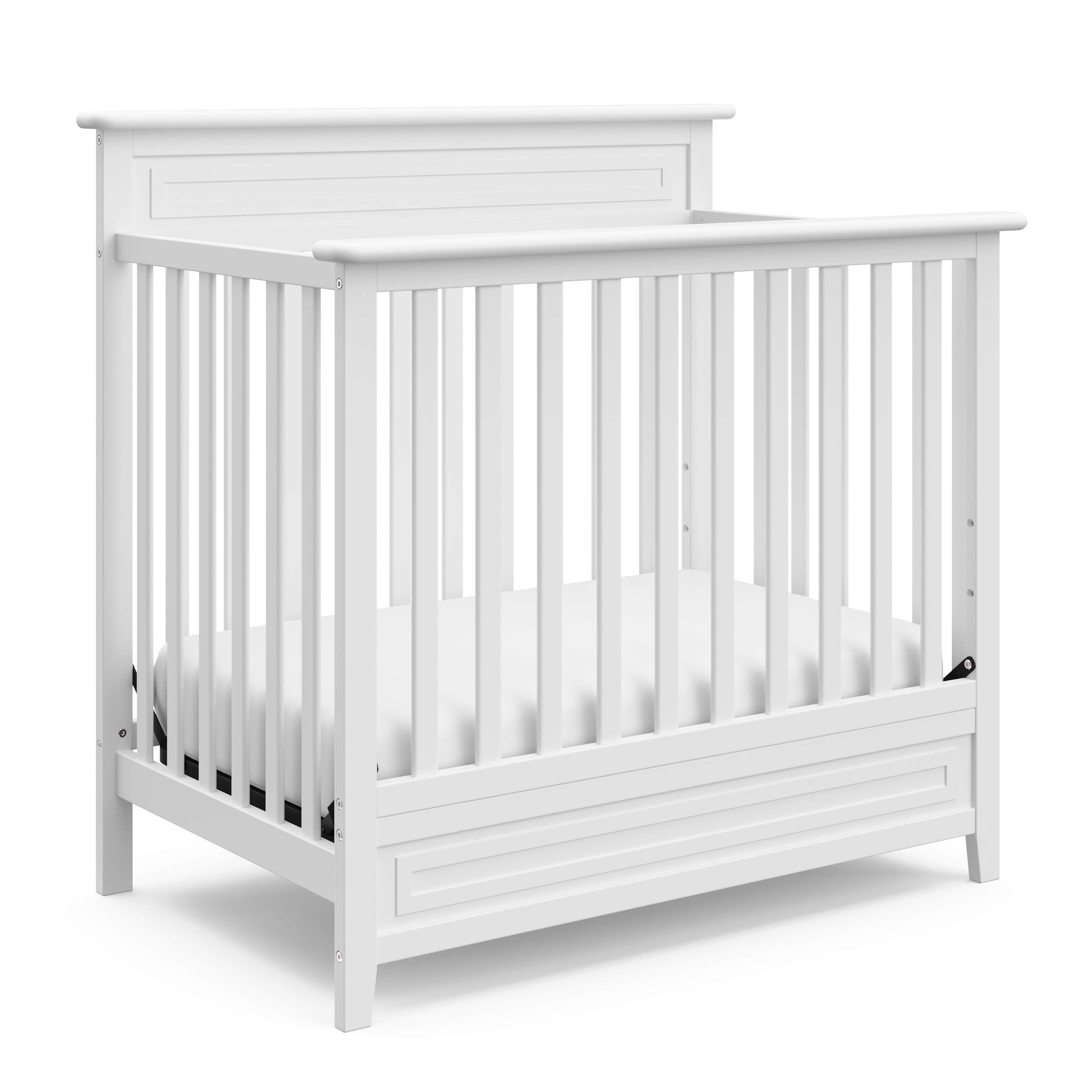 Storkcraft Petal 4-in-1 Convertible Mini Crib - GREENGUARD Gold Certified, White Nursery Furniture Converts to Daybed & Twin Bed with Bonus 2.75