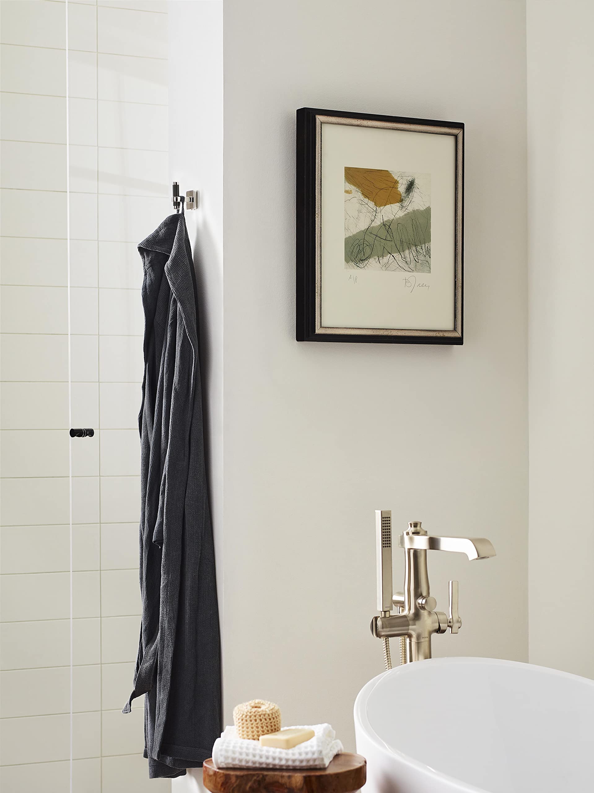 Amerock BH36563PNBBR Polished Nickel Black Bronze Single Robe Hook - 2-11/16 Inch (68mm) Bathroom Towel Holder - Esquire Collection - Premium Bathroom Hardware & Accessories - Perfect for Bathrooms, Walk-In Closets, and Spa Retreats