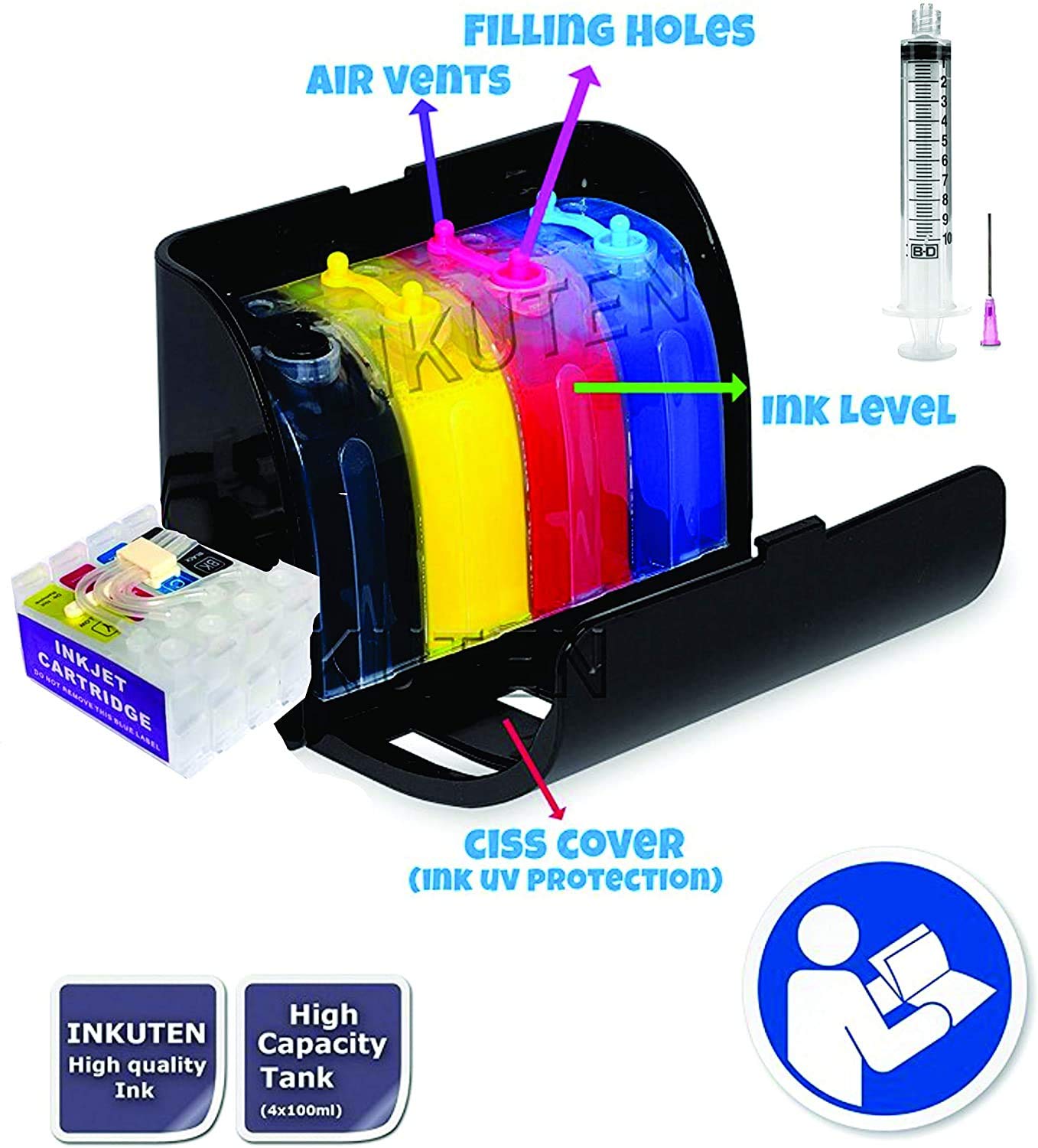 Best Sublimation Printer 15x15in 5-in-1 Pro Heat Press Machine with CISS System & Blank Materials Combo Kit for T-Shirts, Mugs, Hats - Perfect for Home Business & DIY Craft Projects