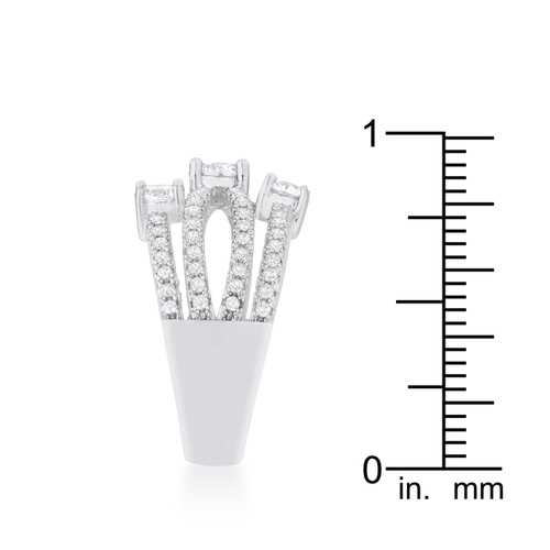 1.8ct CZ Statement Ring for Women - Elegant Rhodium Plated Cubic Zirconia Cocktail Ring | Perfect for Parties, Weddings & Special Occasions
